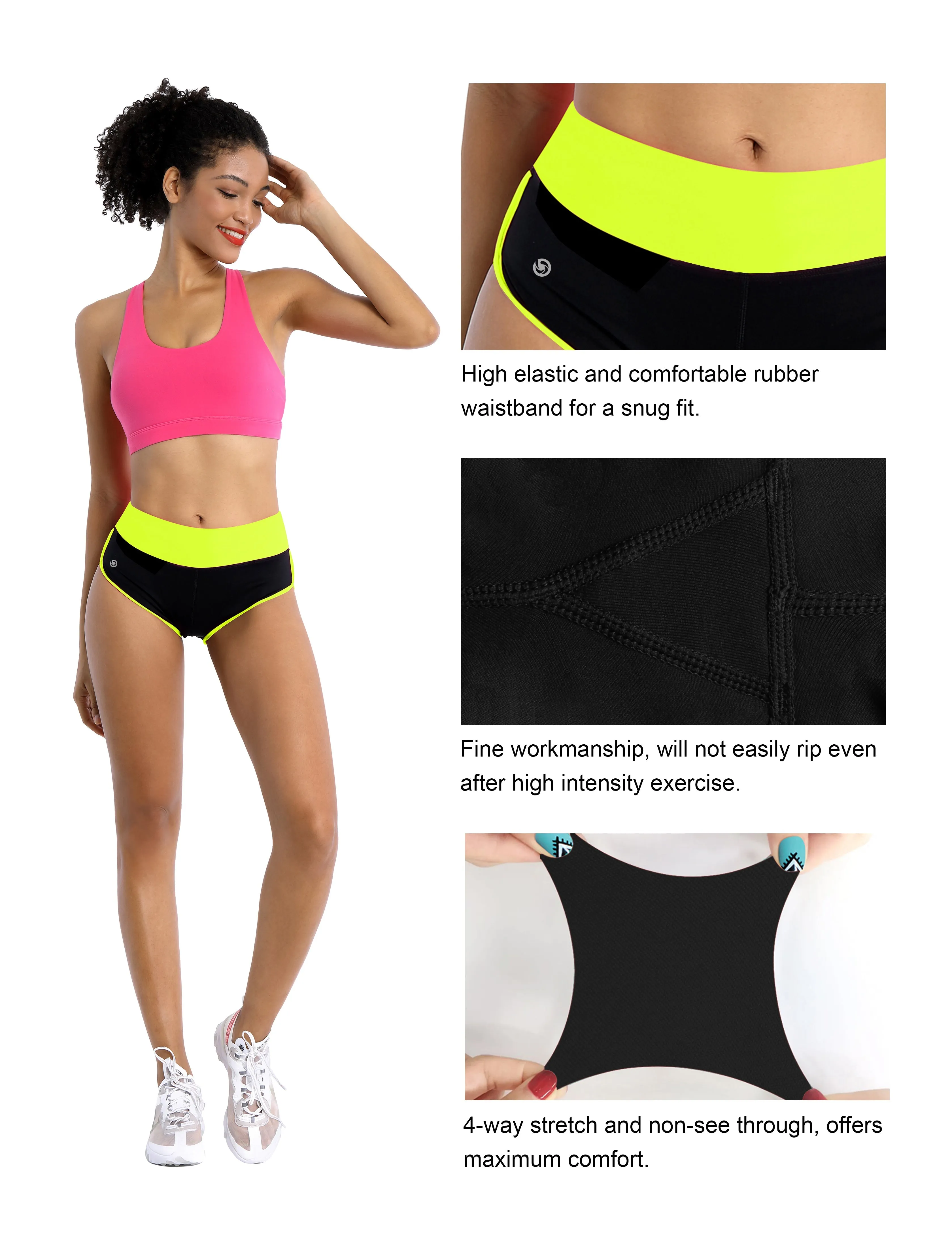 030 Sexy Booty Biking Shorts fluorescentyellow_black_Biking
