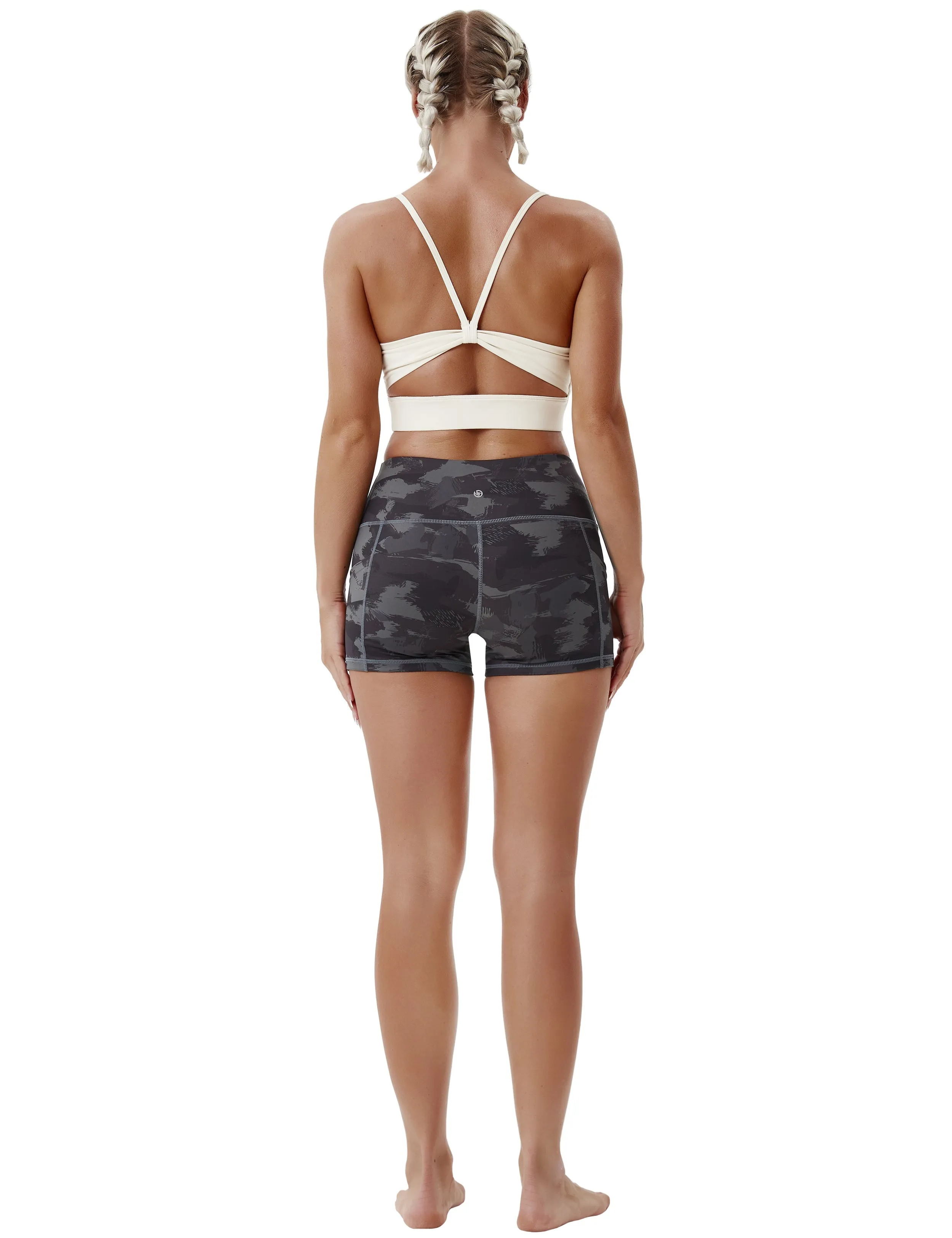 2.5" Printed Side Pockets Jogging Shorts dimgray brushcamo_Jogging