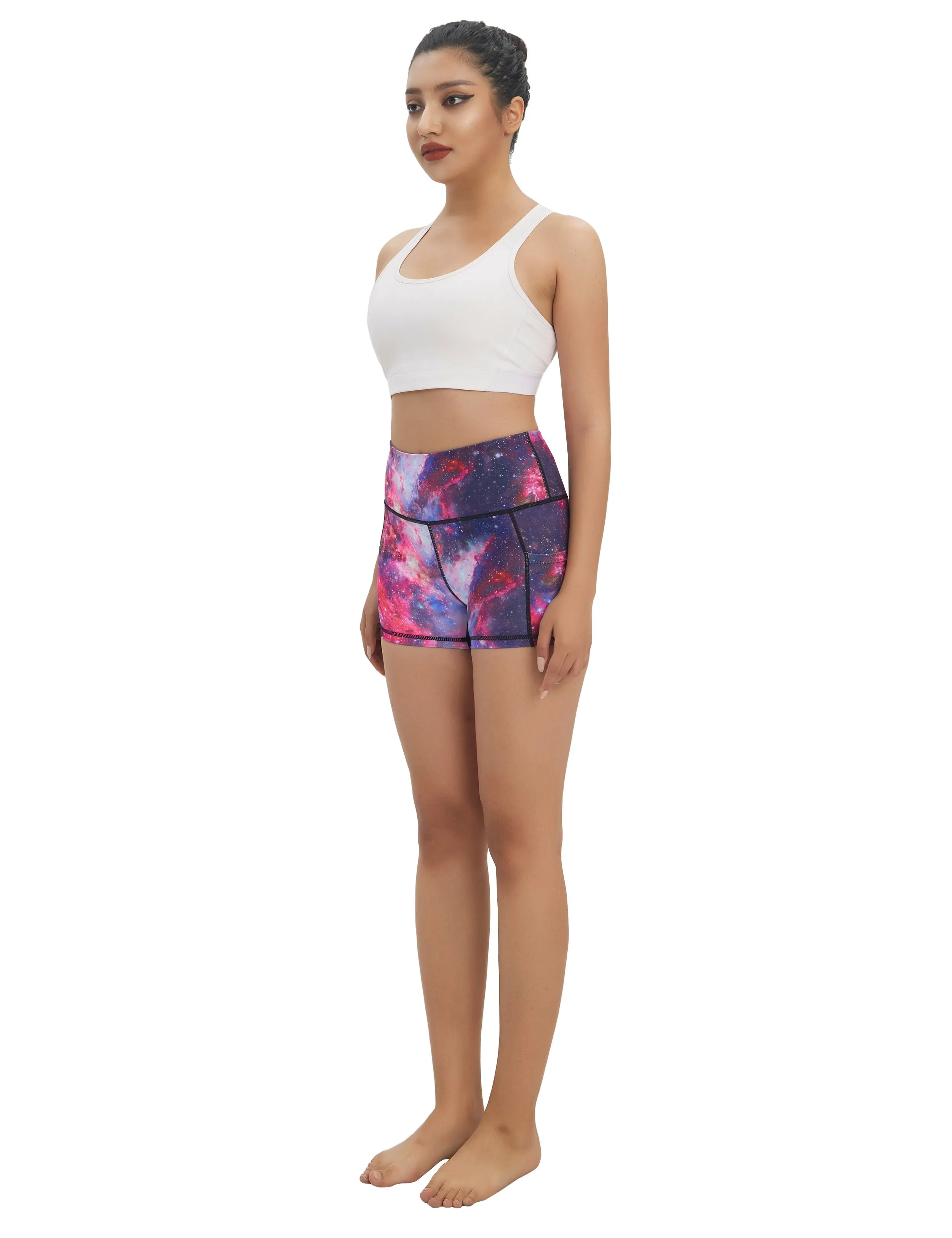 2.5" Printed Side Pockets Tall Size Shorts galaxy_Tall Size