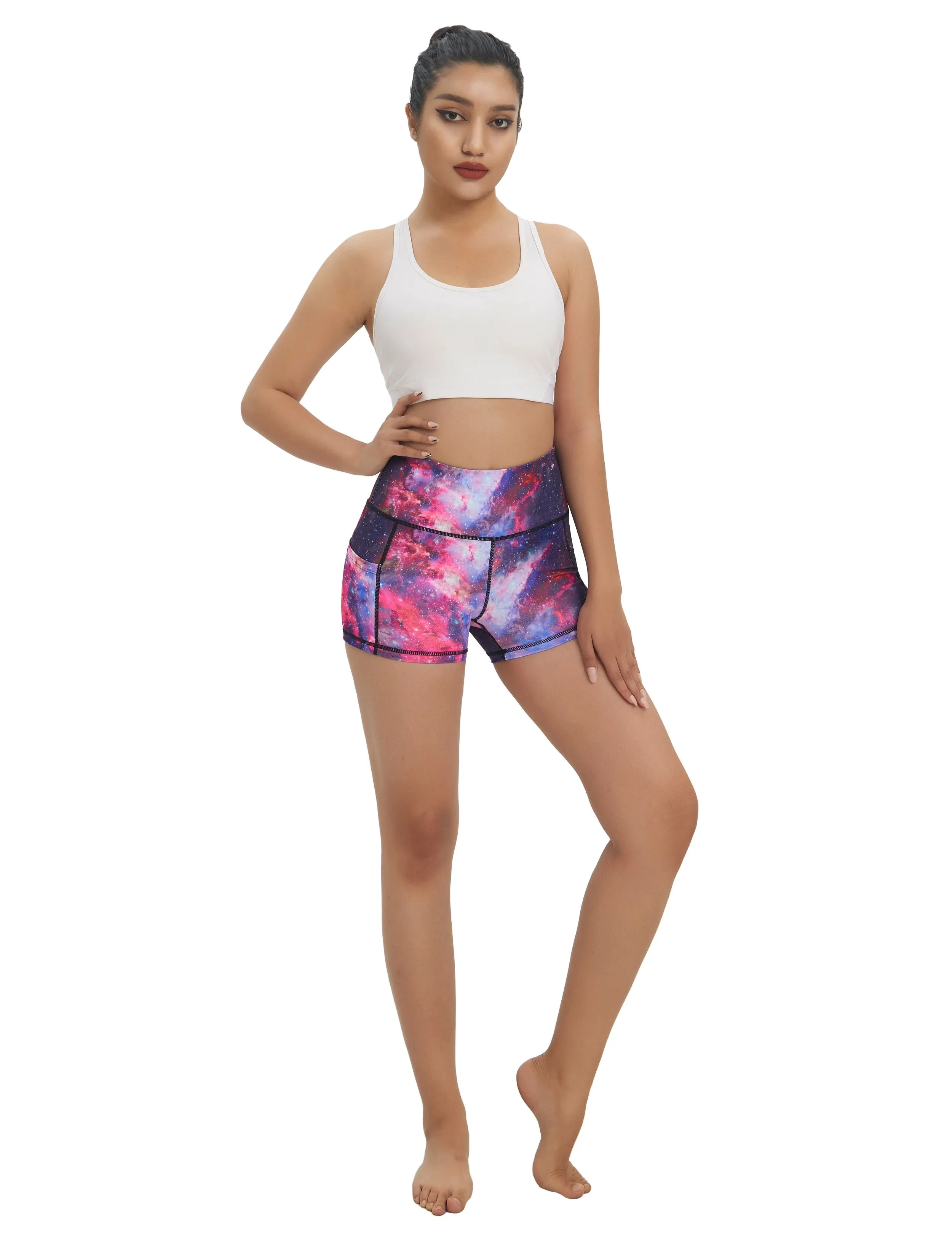 2.5" Printed Side Pockets Tall Size Shorts galaxy_Tall Size