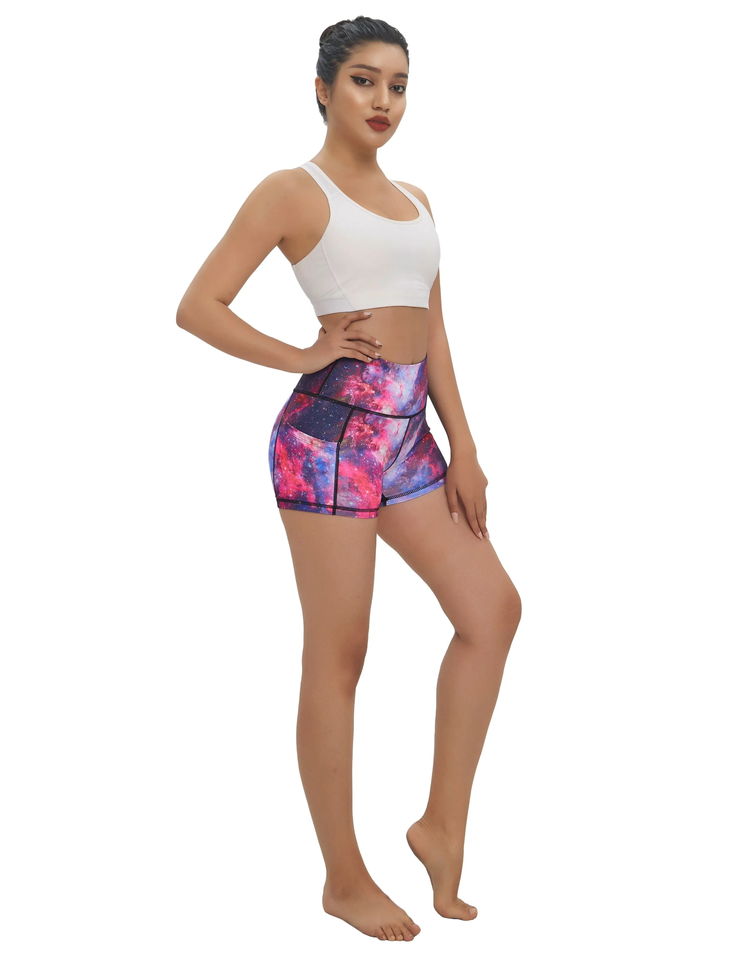 2.5" Printed Side Pockets Tall Size Shorts galaxy_Tall Size