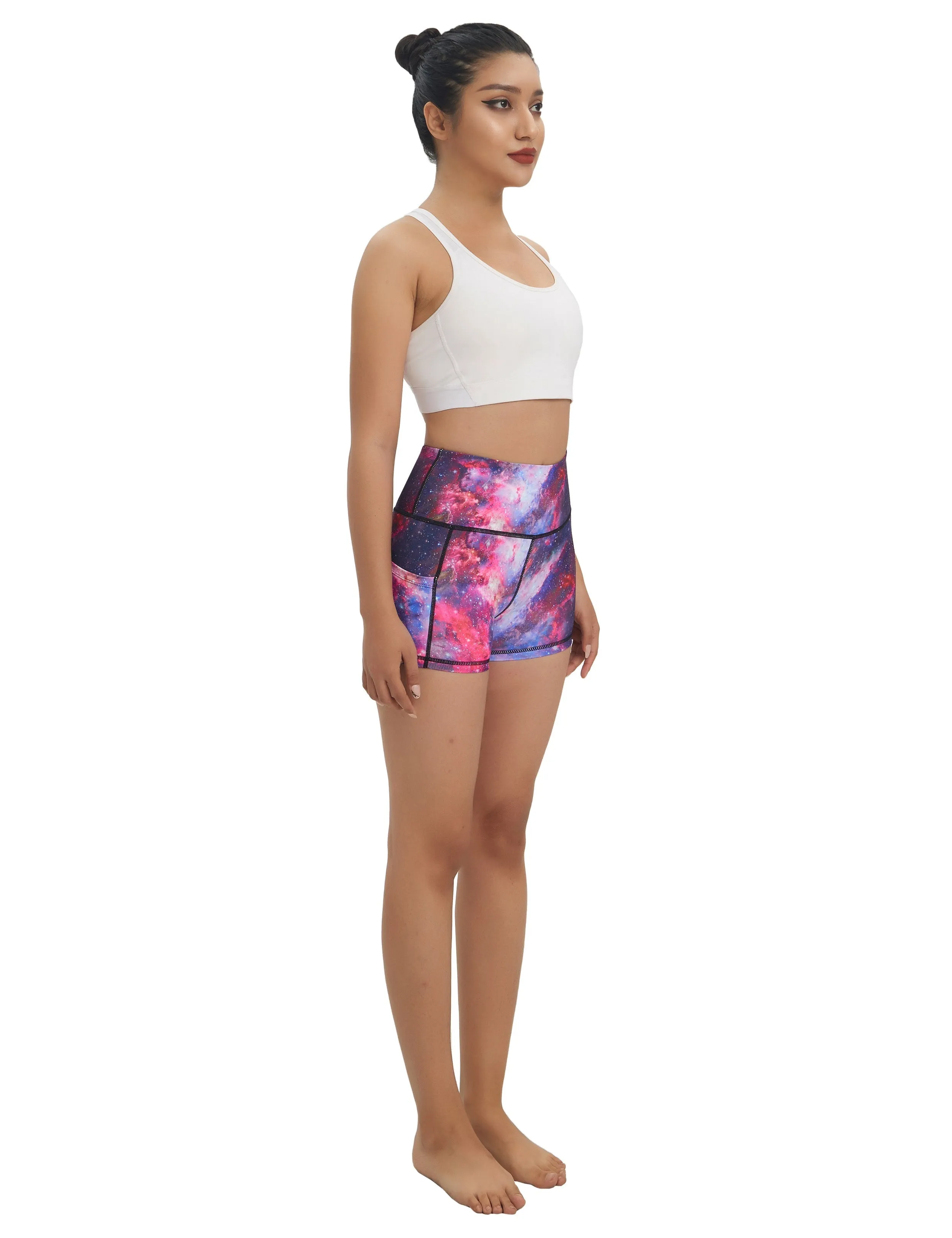 2.5" Printed Side Pockets Tall Size Shorts galaxy_Tall Size