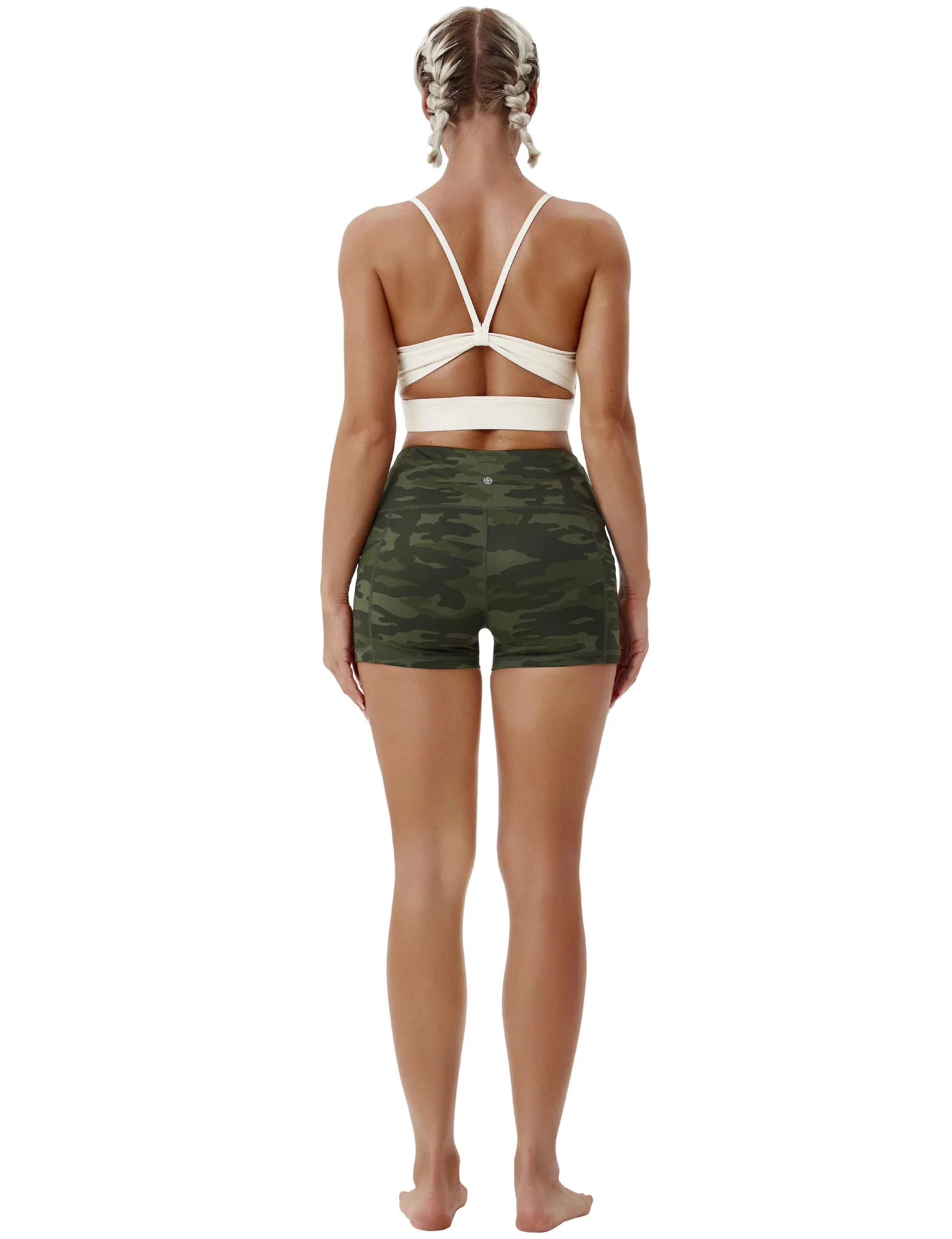 2.5" Printed Side Pockets Tall Size Shorts green camo_Tall Size