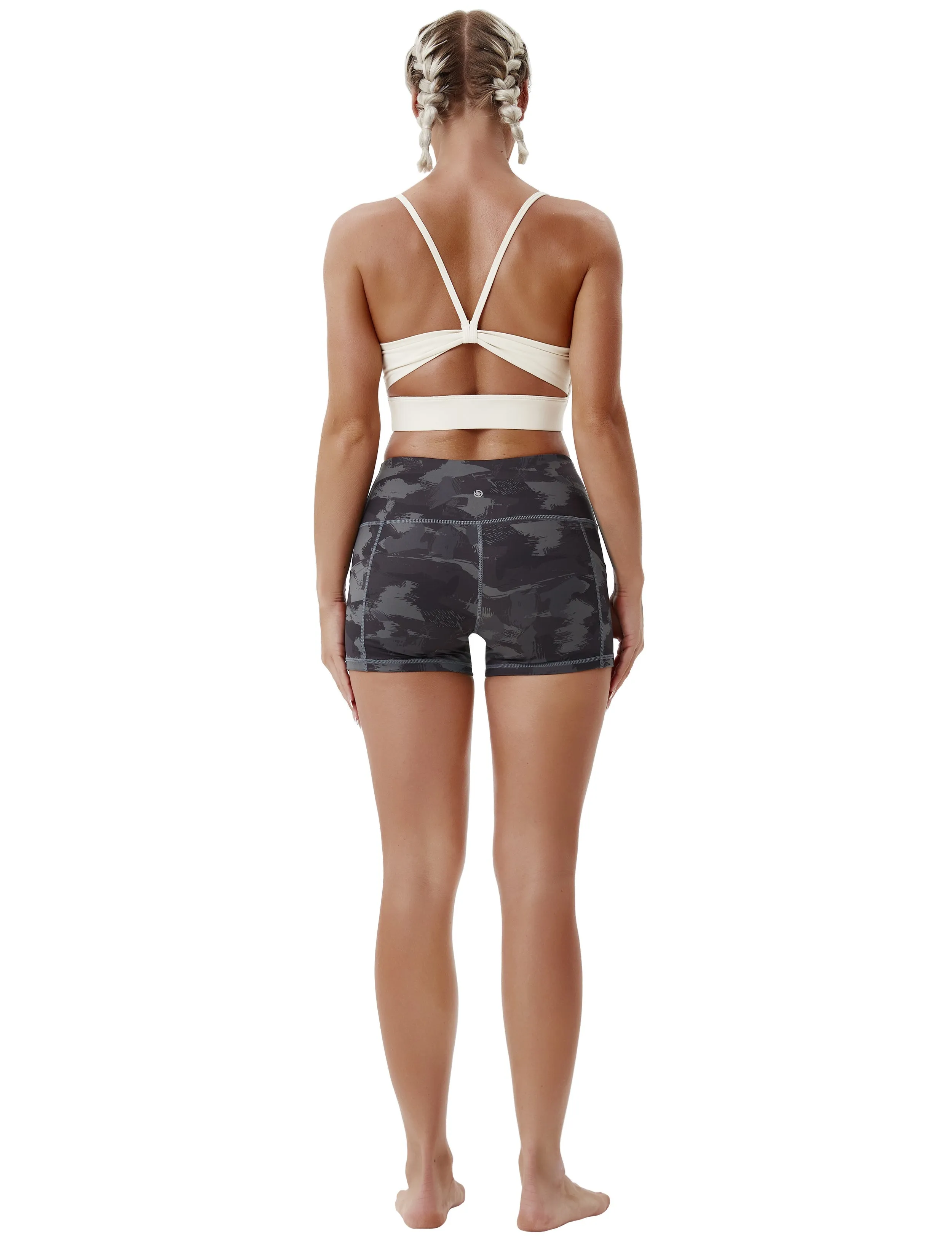2.5" Printed Side Pockets yogastudio Shorts dimgray brushcamo_yogastudio