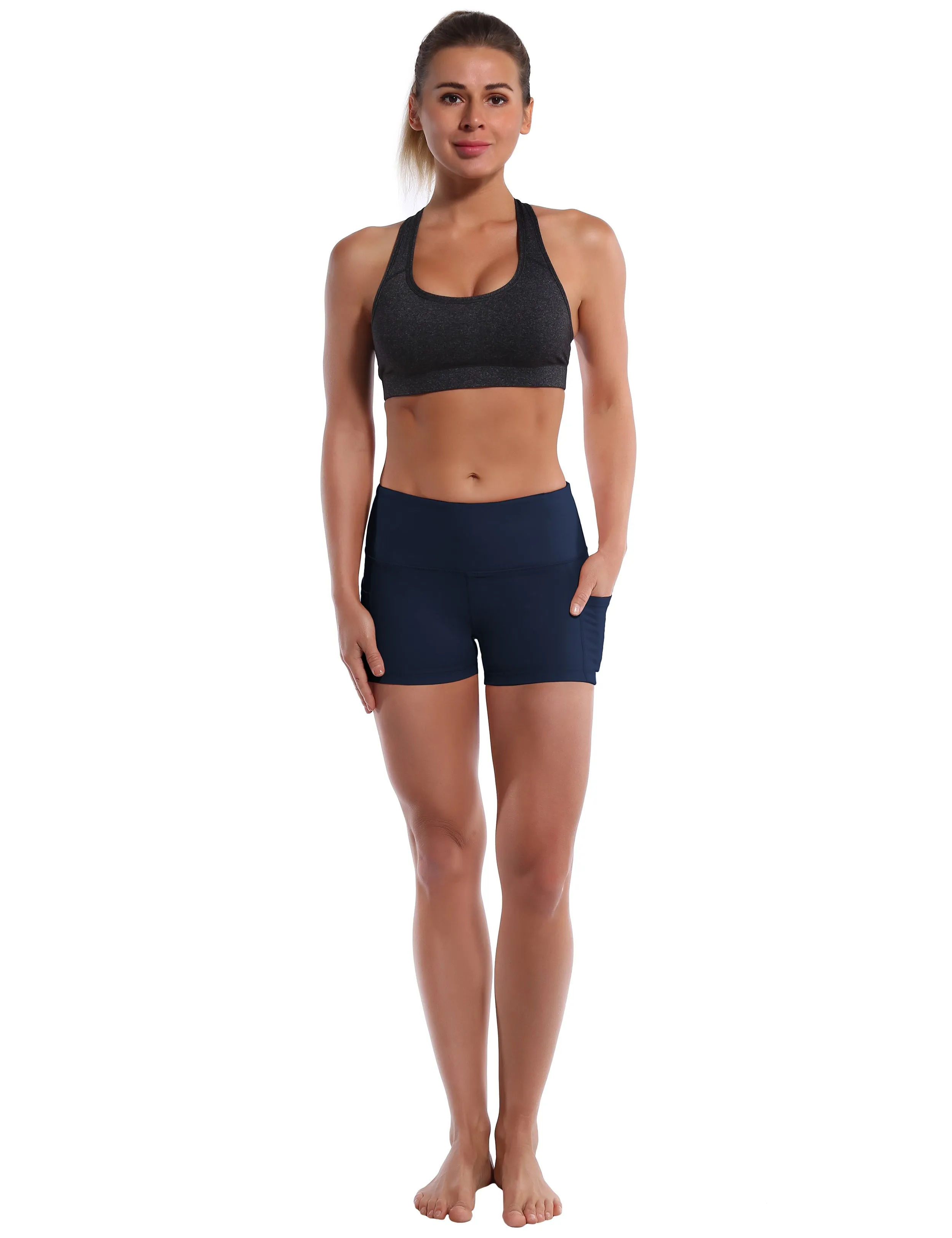 2.5" Side Pockets Yoga Shorts darknavy_yoga