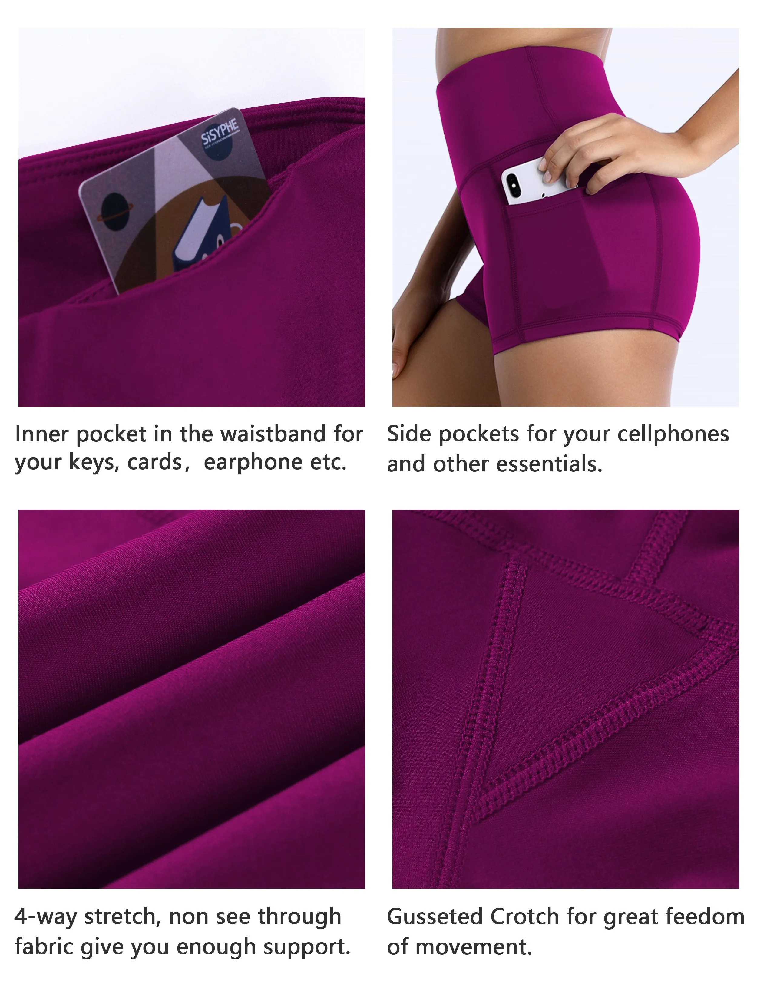 2.5" Side Pockets Yoga Shorts grapevine ins