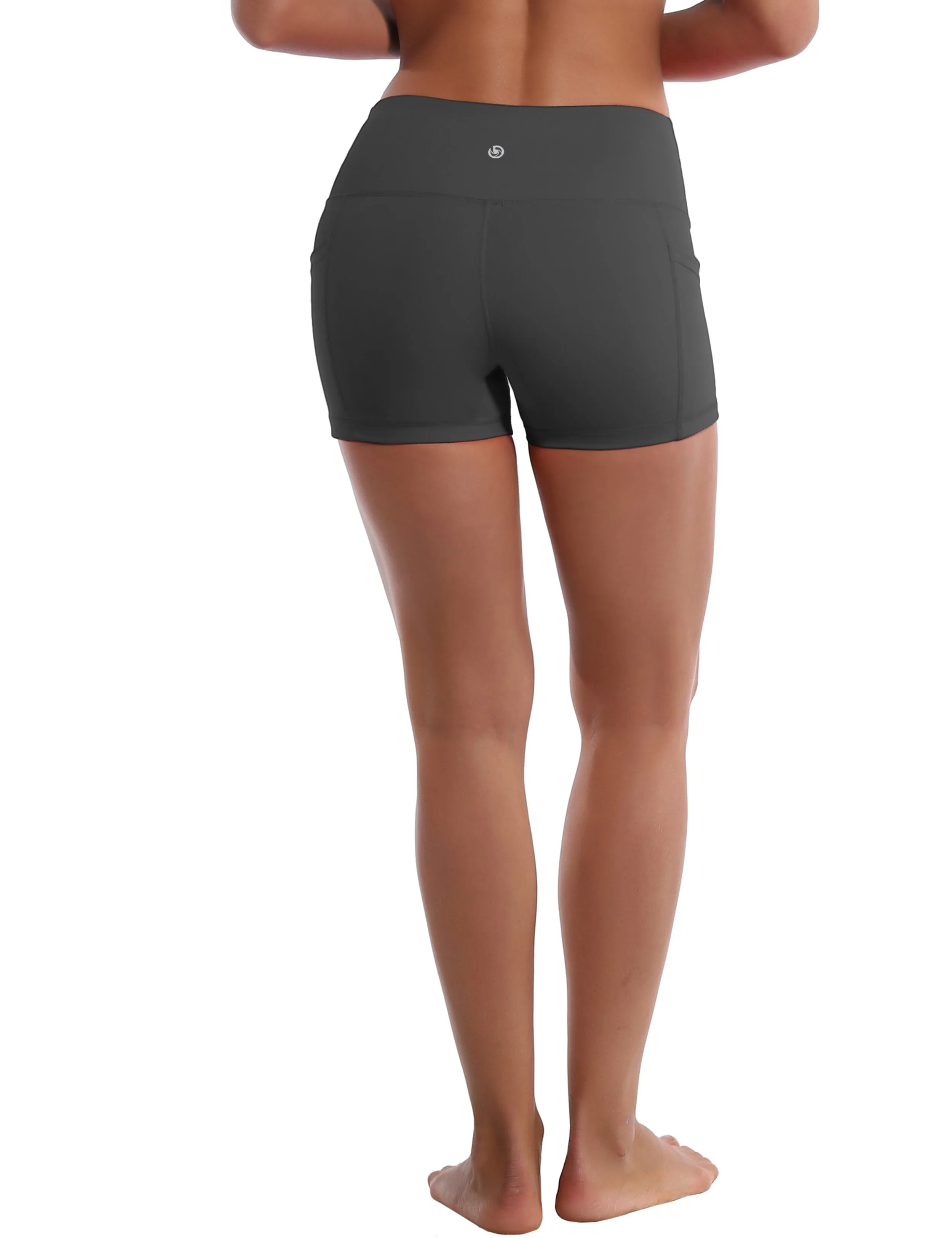 2.5" Side Pockets Yoga Shorts shadowcharcoal