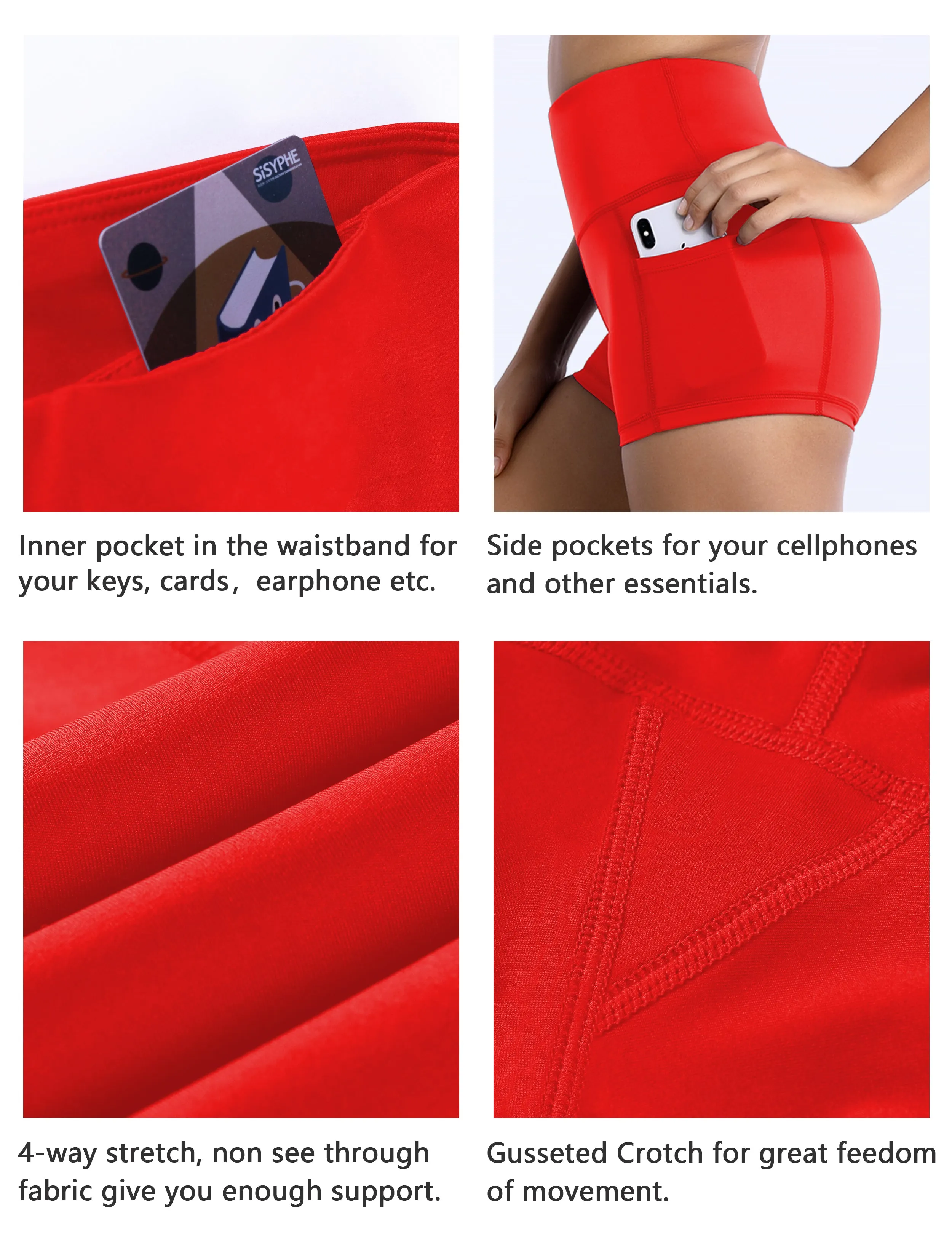 2.5" Side Pockets yogastudio Shorts scarlet_yogastudio