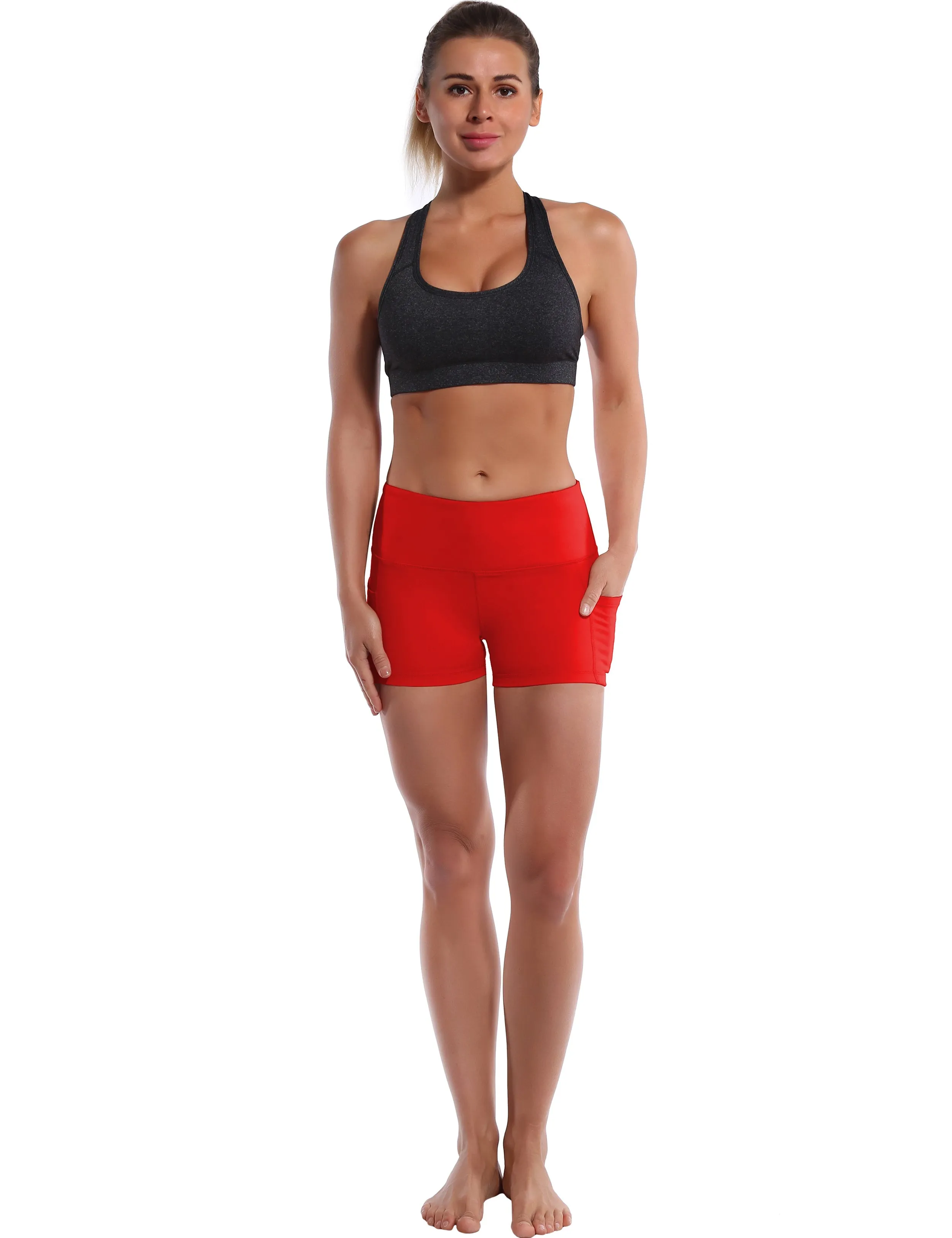 2.5" Side Pockets yogastudio Shorts scarlet_yogastudio