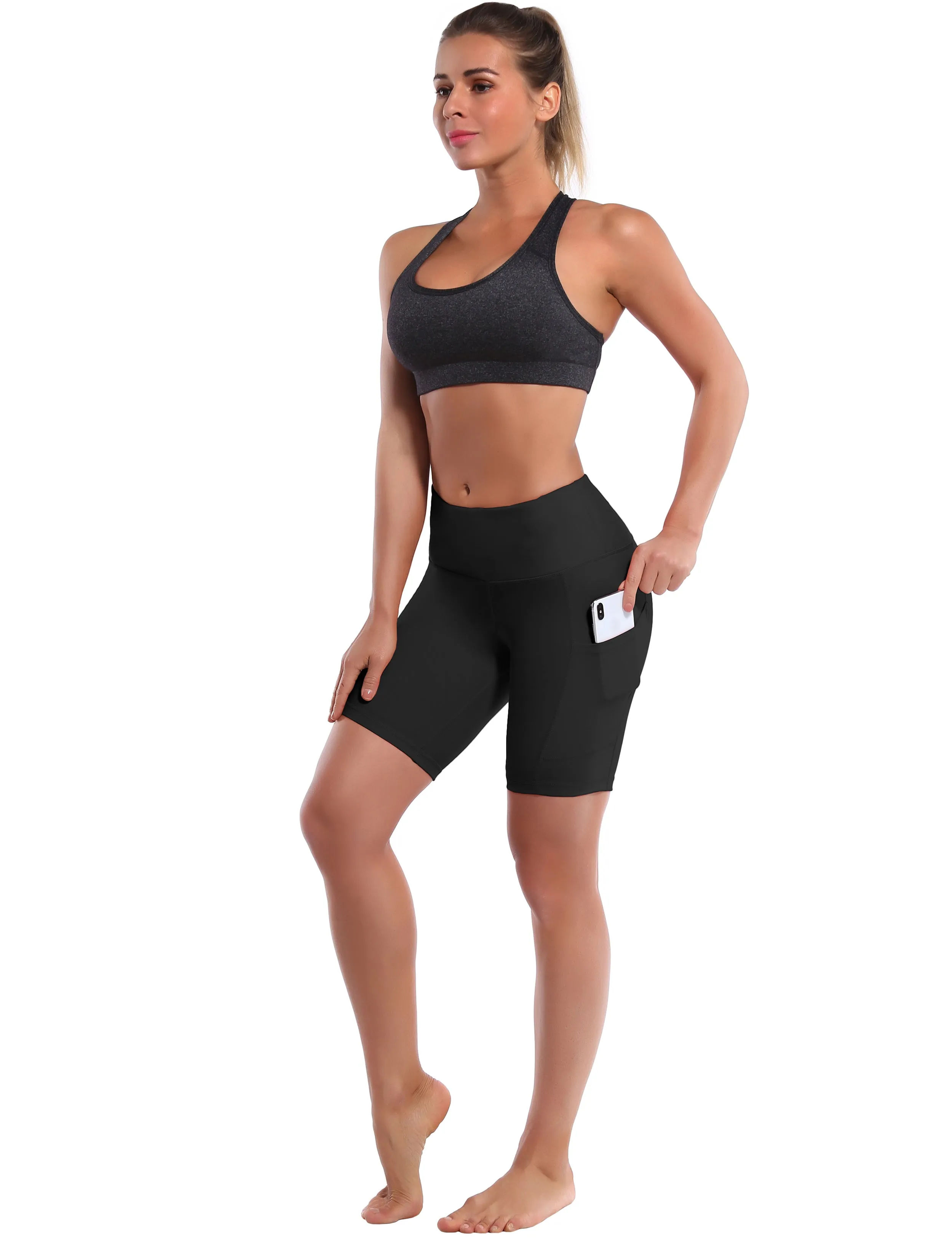 8" Side Pockets Running Shorts black_Running