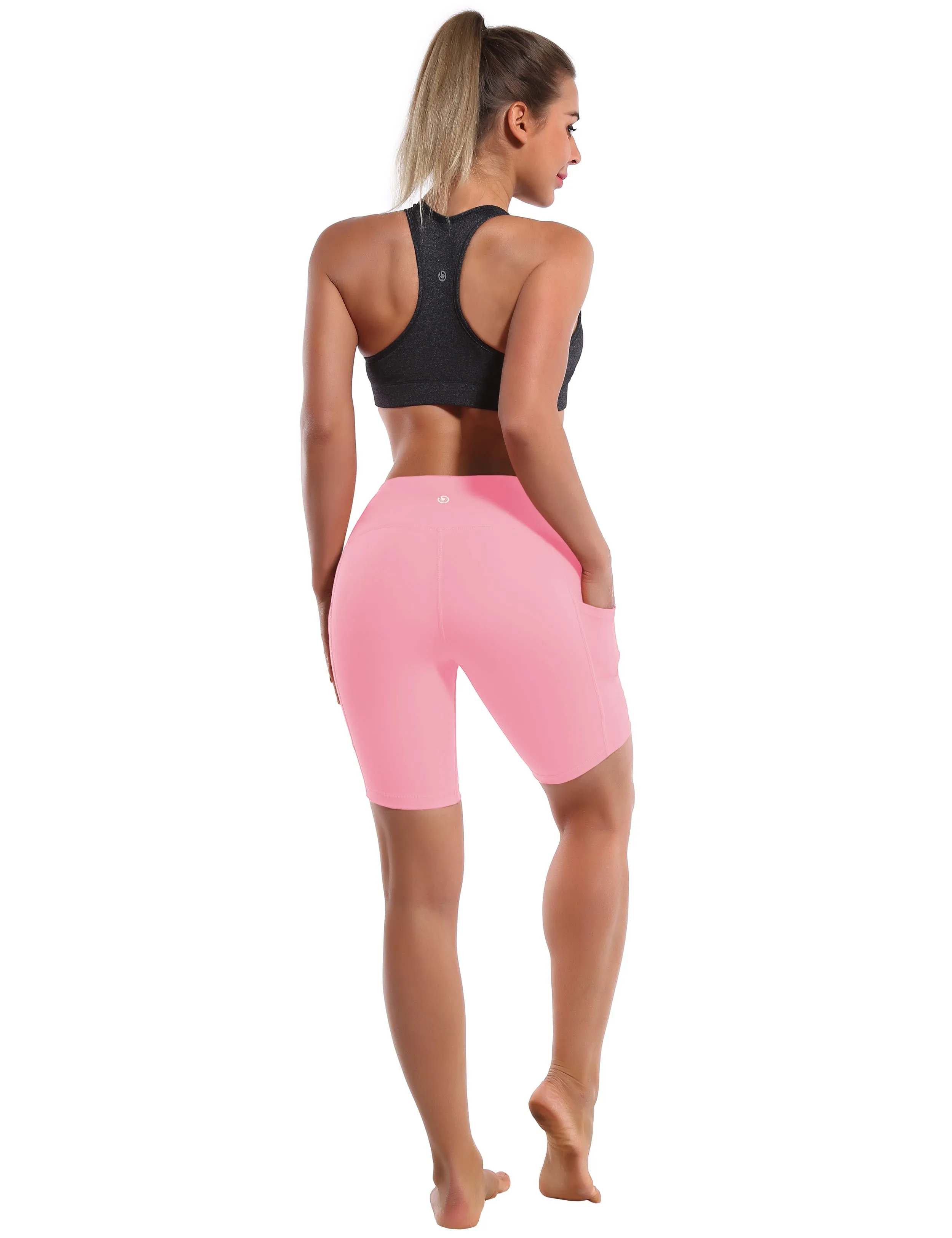 8" Side Pockets Yoga Shorts lemonadepink ins_yoga