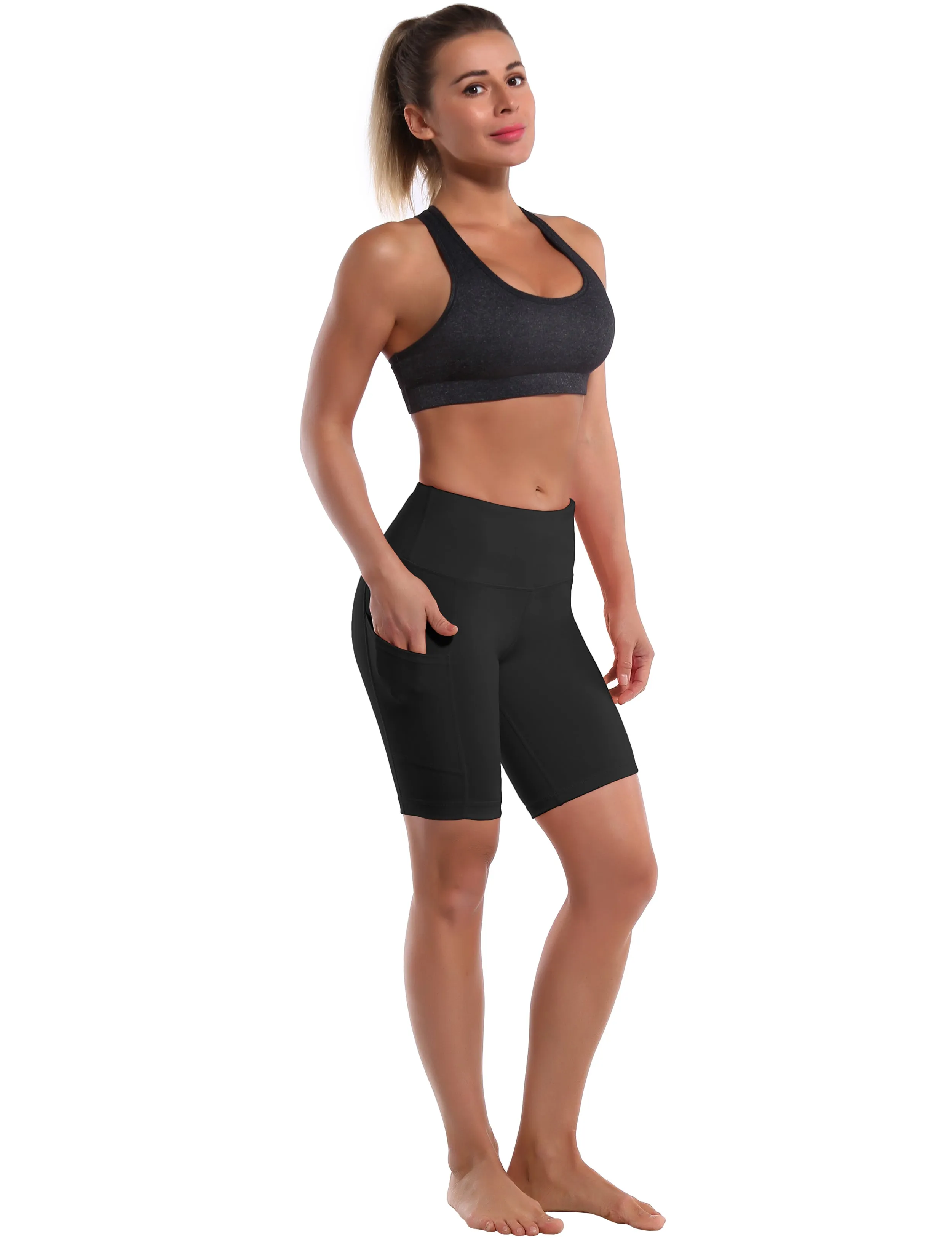8" Side Pockets yogastudio Shorts black_yogastudio