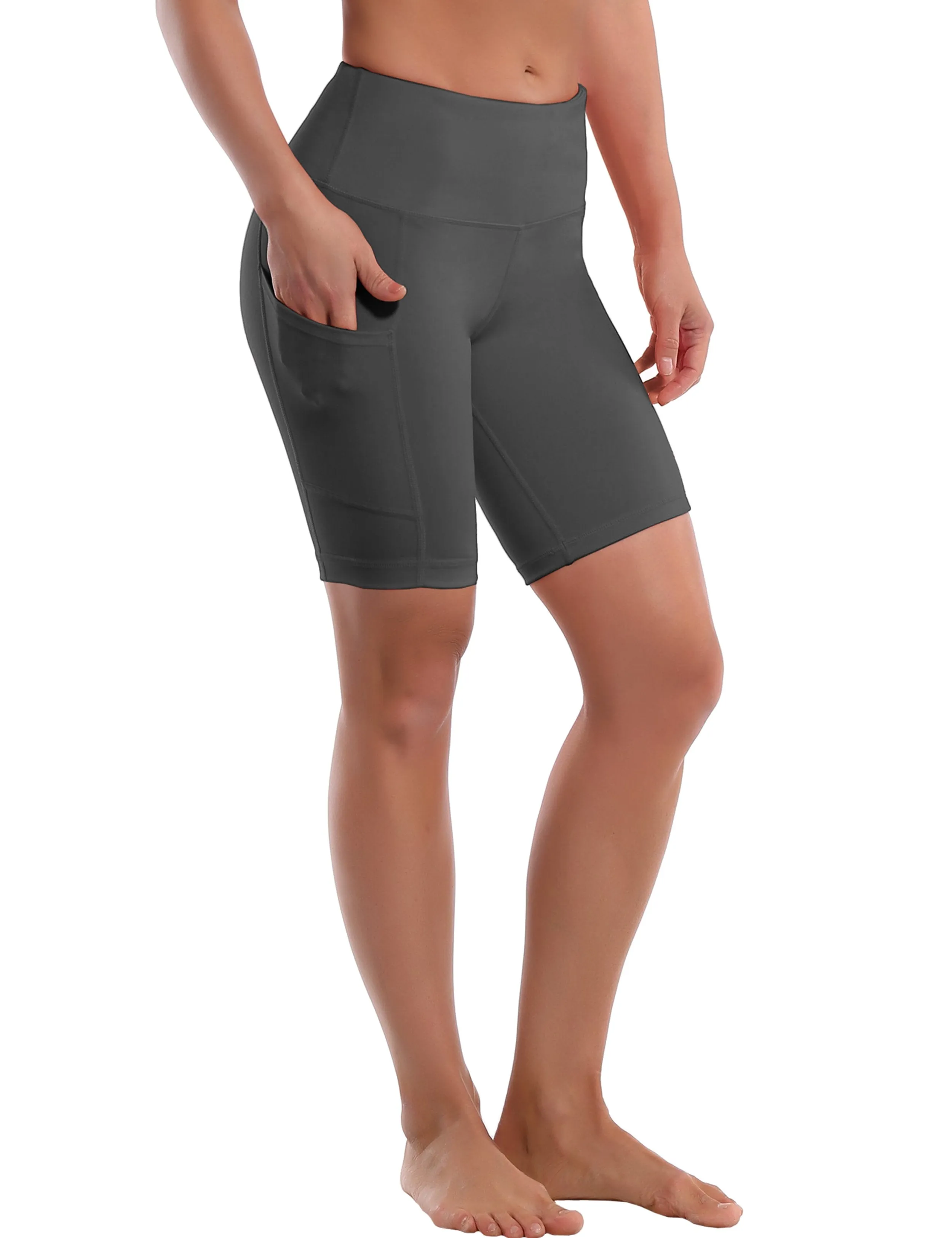 8" Side Pockets yogastudio Shorts shadowcharcoal ins_yogastudio