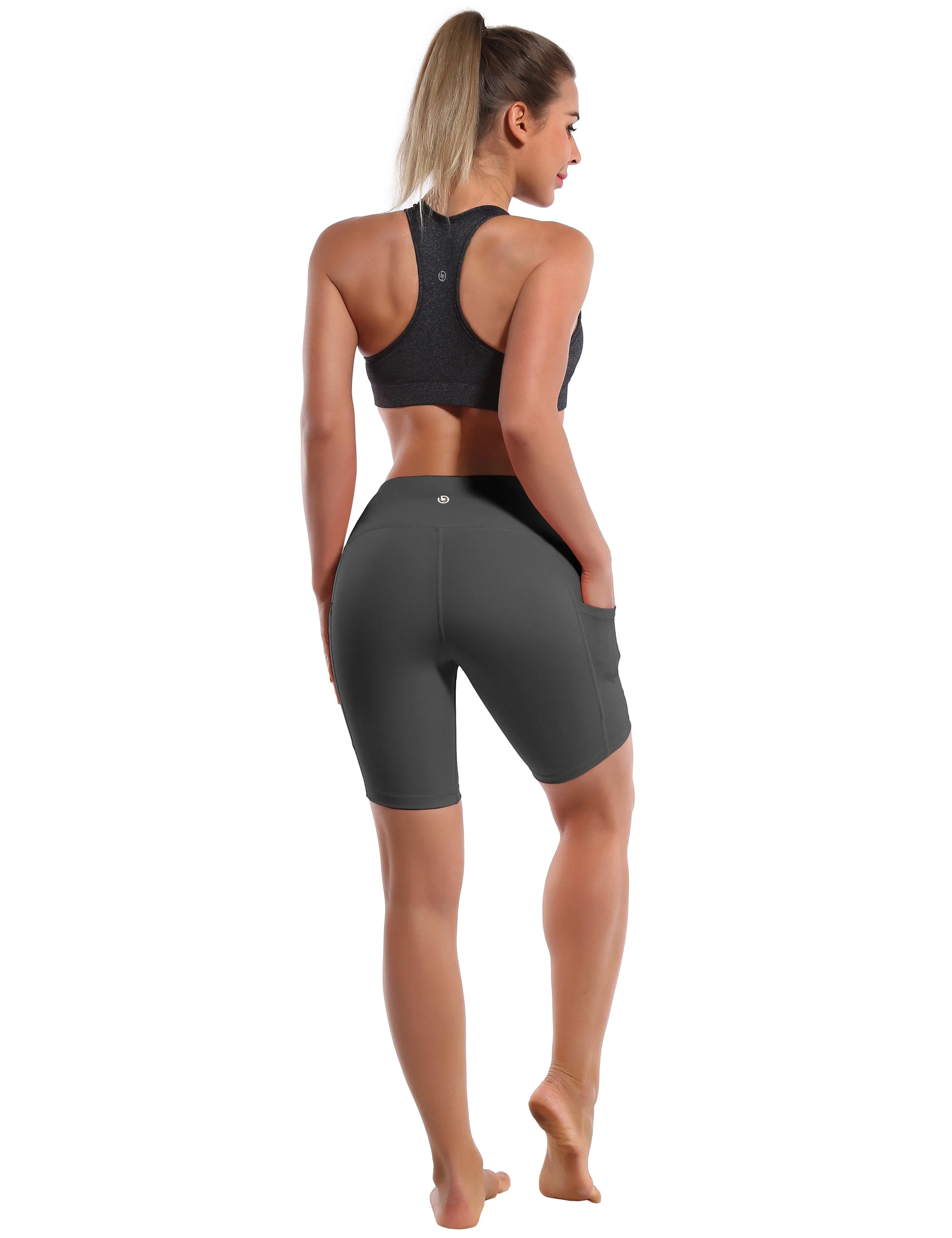 8" Side Pockets yogastudio Shorts shadowcharcoal ins_yogastudio