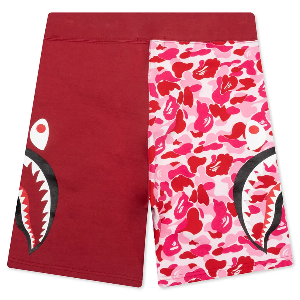 Abc Camo Side Shark Sweat Shorts - Pink