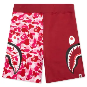 Abc Camo Side Shark Sweat Shorts - Pink