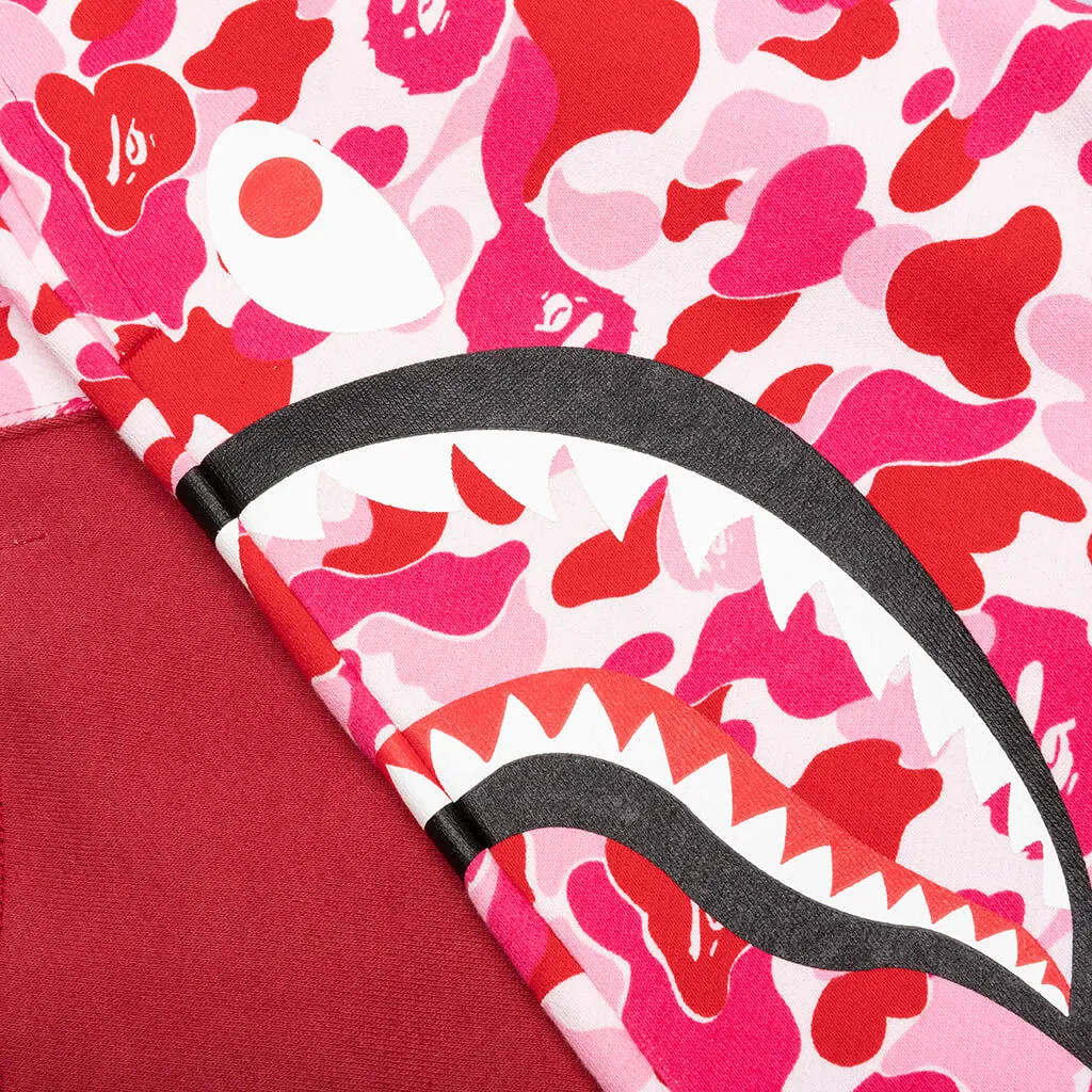 Abc Camo Side Shark Sweat Shorts - Pink