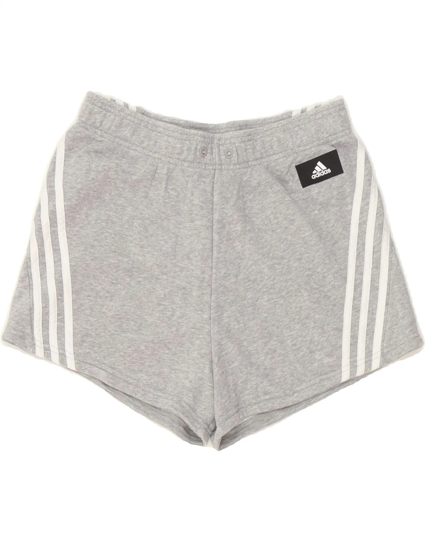 ADIDAS Womens Sport Shorts UK 10 Small  Grey Cotton
