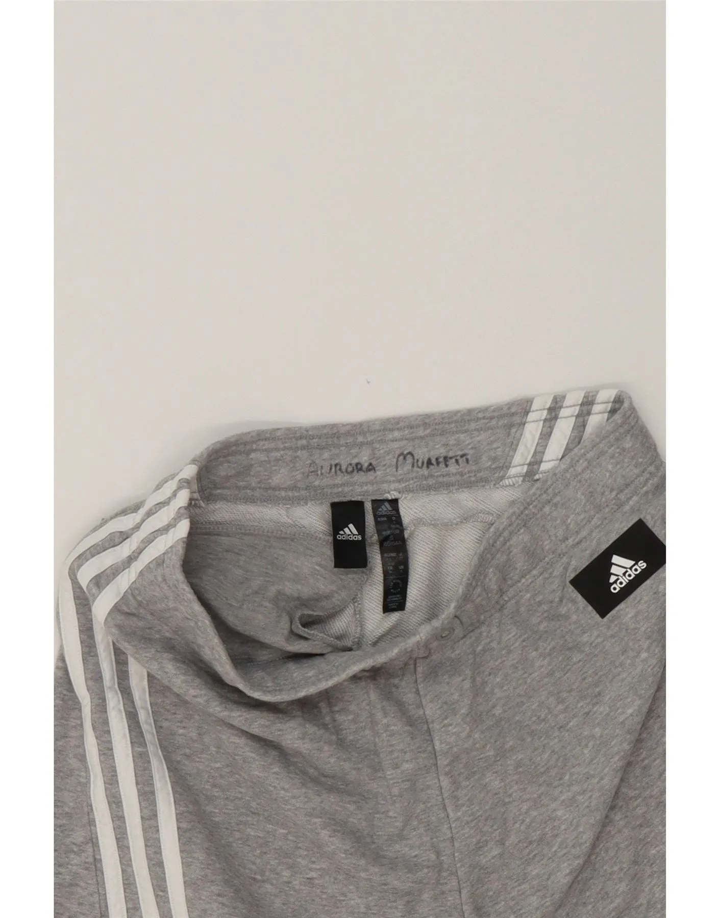 ADIDAS Womens Sport Shorts UK 10 Small  Grey Cotton