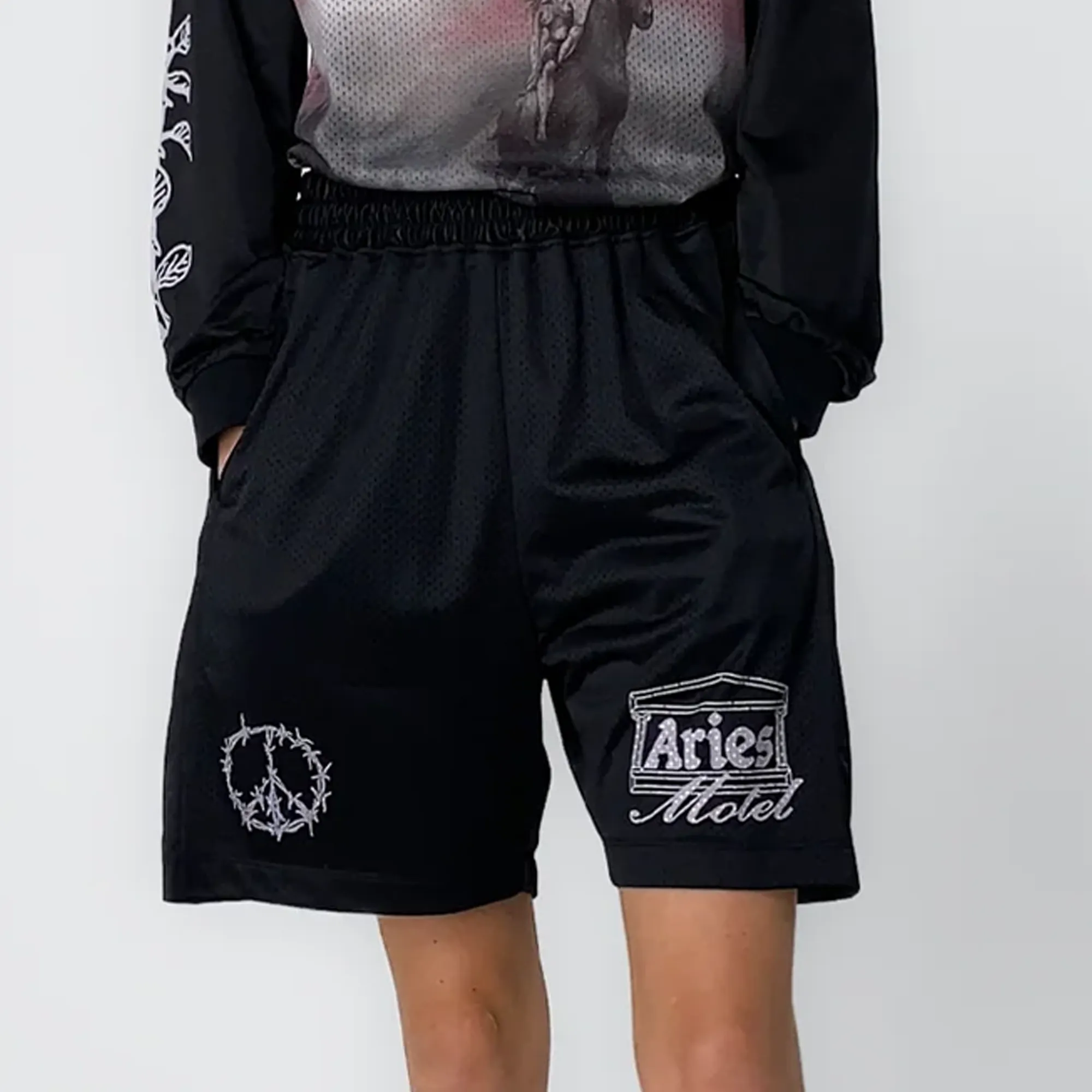 Aries Ramscape Airtex Shorts Black AR3005003