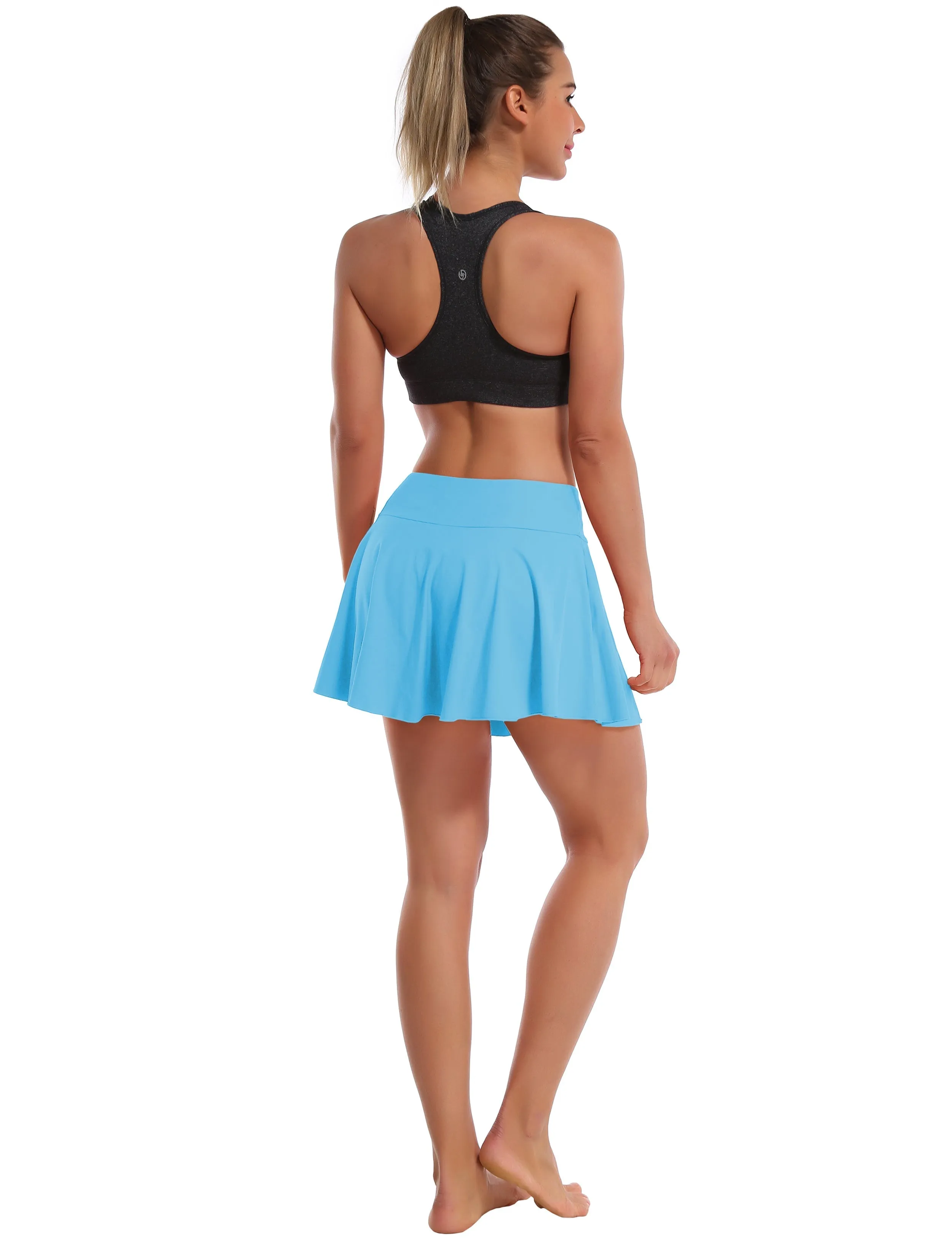 Athletic Tennis Golf Pleated Skort with Pocket Shorts blue_Tall Size