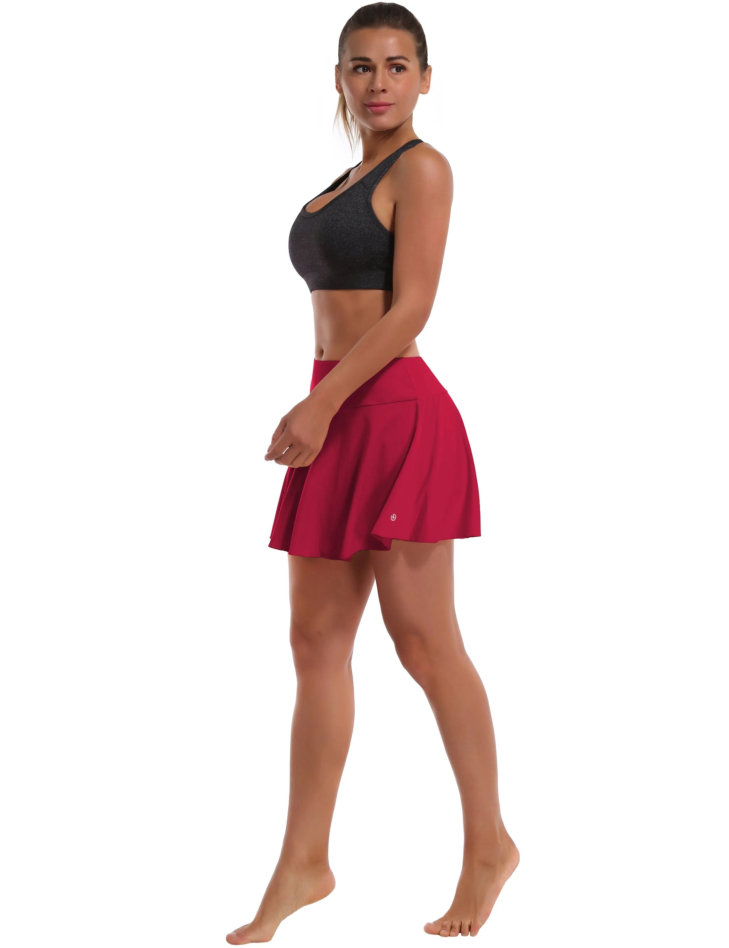 Athletic Tennis Golf Pleated Skort with Pocket Shorts rosecoral_yogastudio