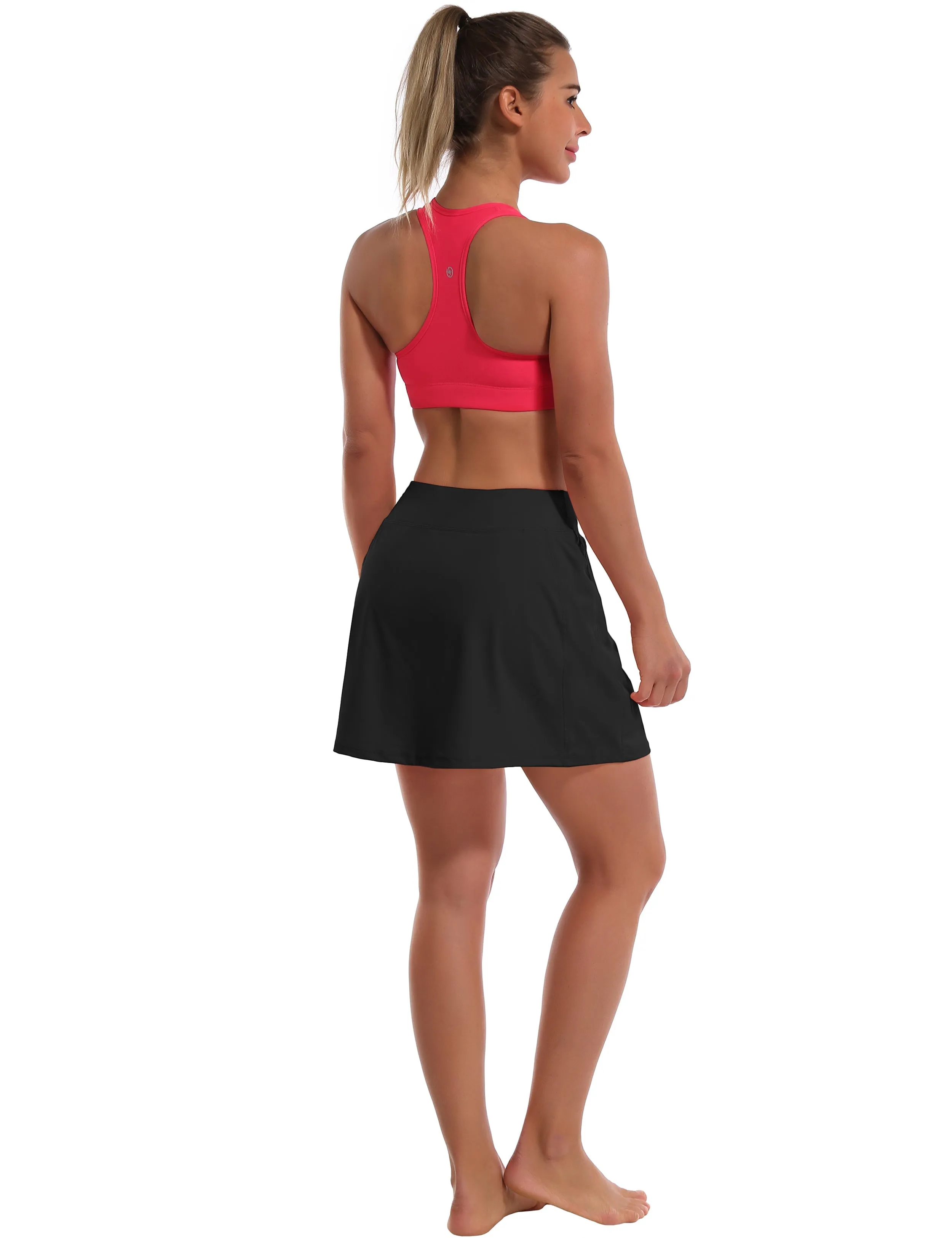 Athletic Tennis Golf Skort with Pocket Shorts black_Golf