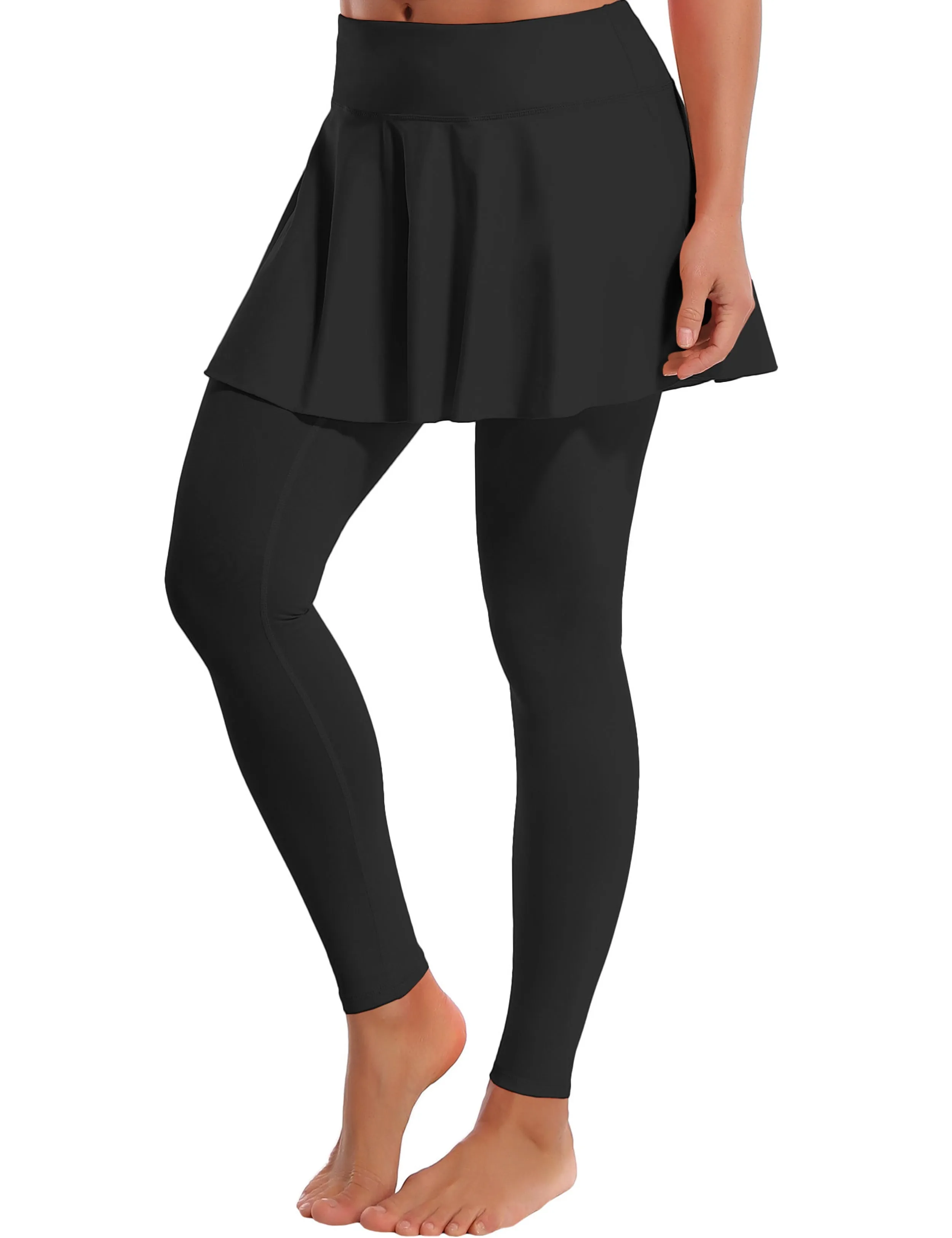 Athletic Tennis Golf Skort with Pocket Shorts black_Jogging
