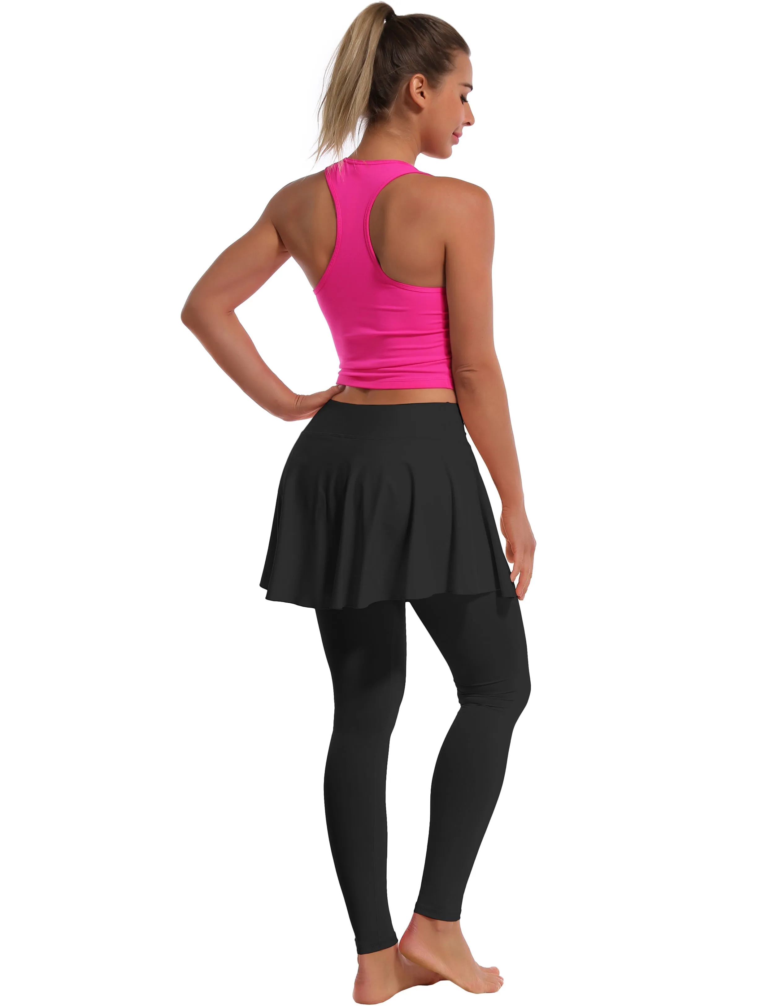 Athletic Tennis Golf Skort with Pocket Shorts black_Jogging