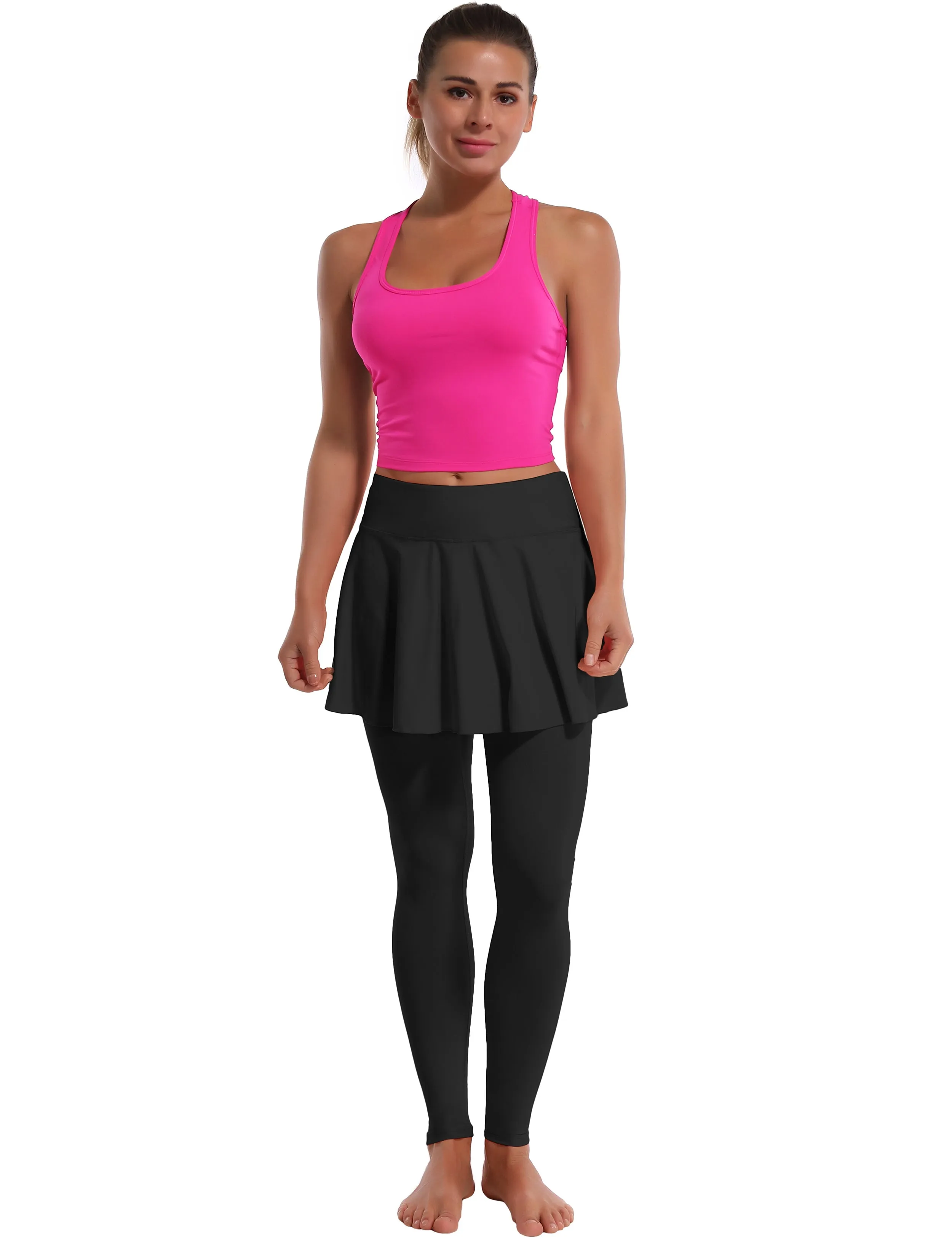 Athletic Tennis Golf Skort with Pocket Shorts black_Jogging