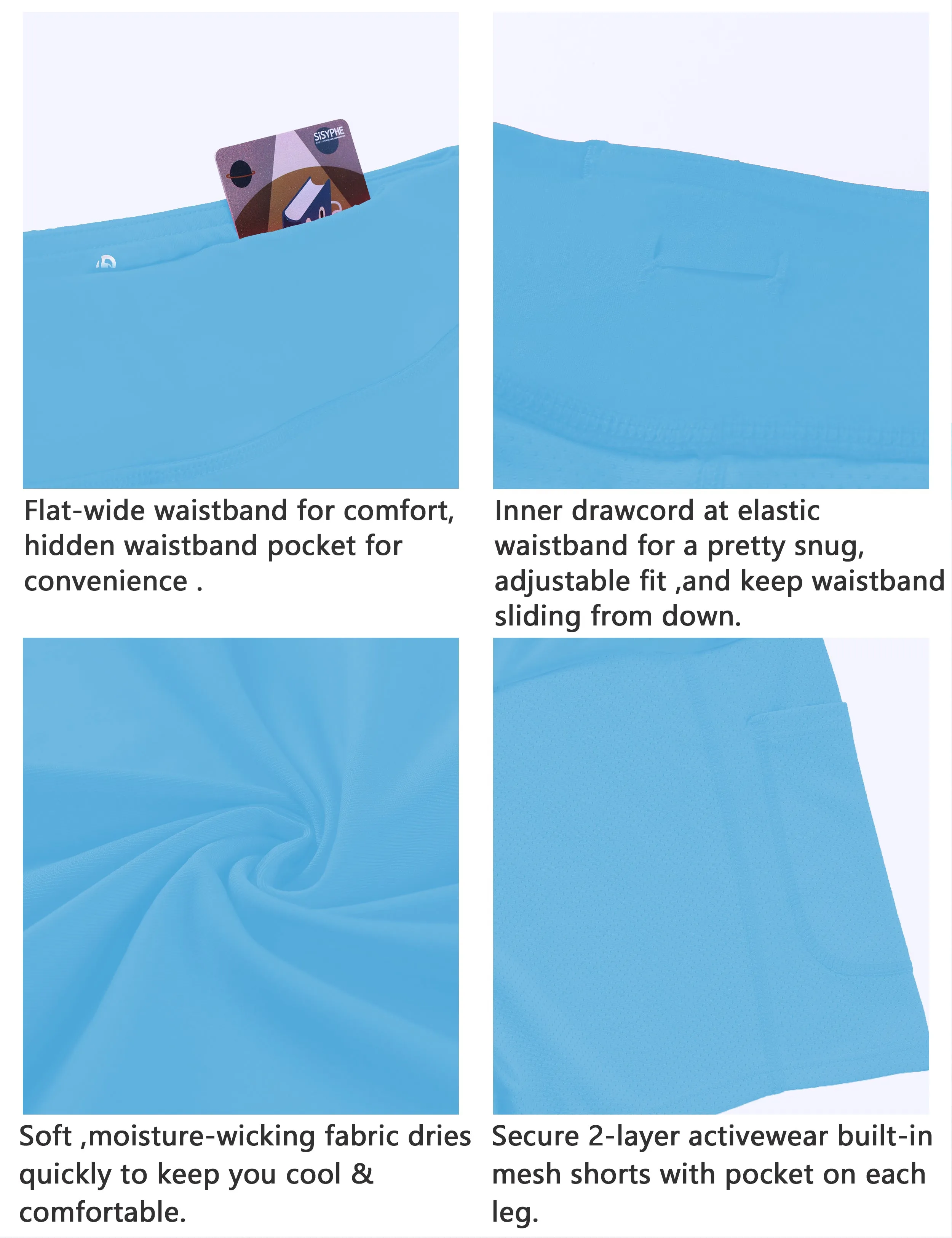 Athletic Tennis Golf Skort with Pocket Shorts blue_yogastudio