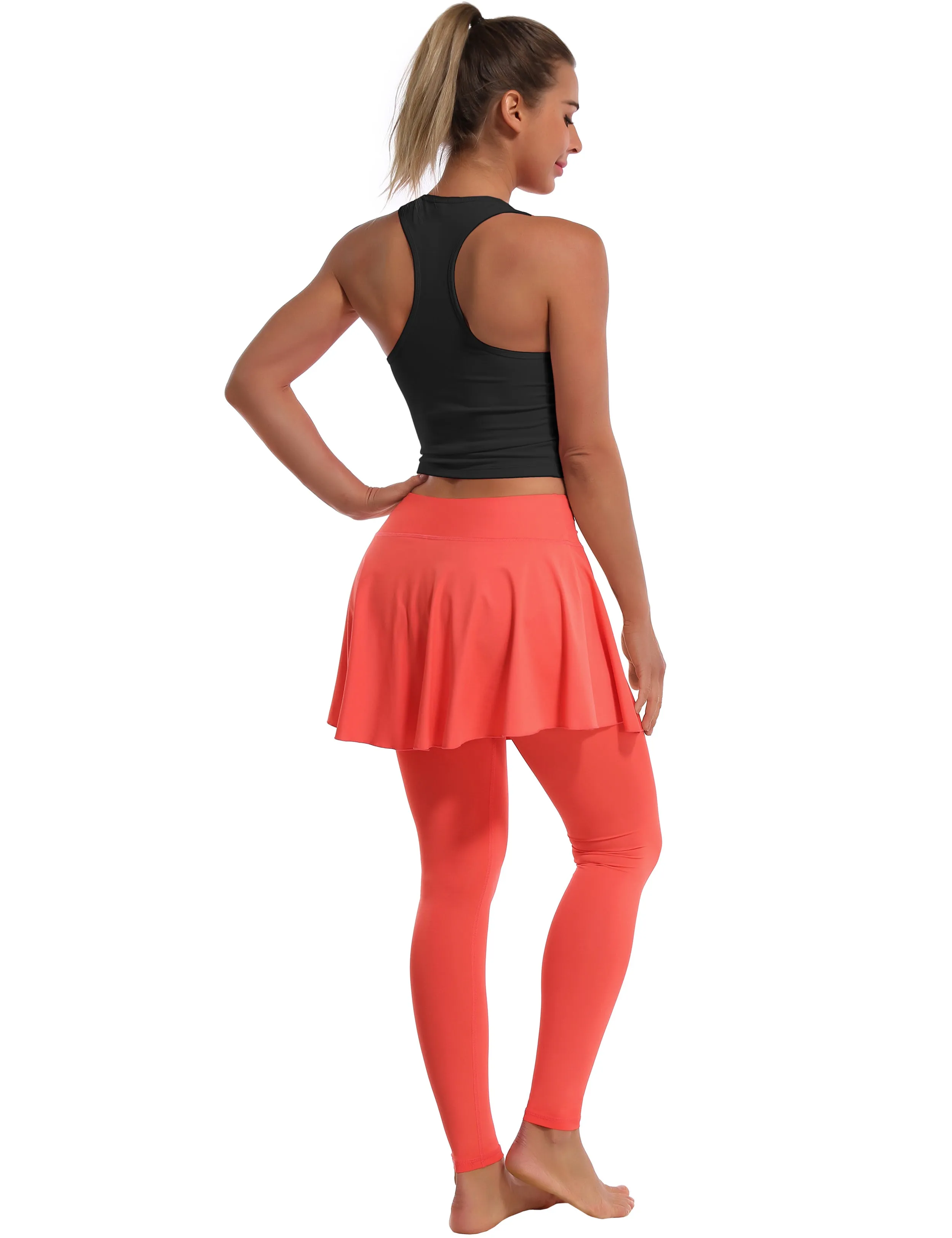 Athletic Tennis Golf Skort with Pocket Shorts coral_Running