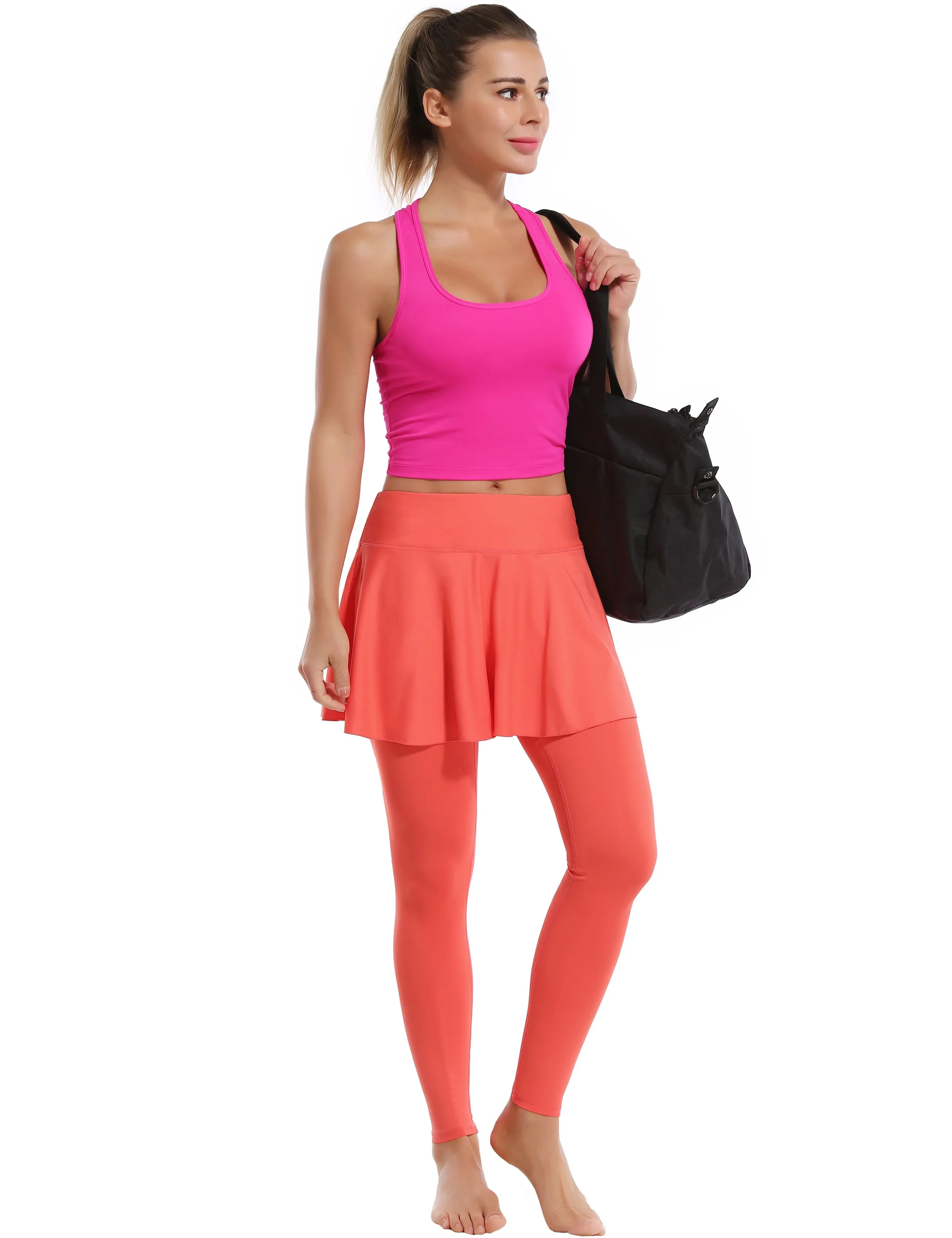 Athletic Tennis Golf Skort with Pocket Shorts coral_Running