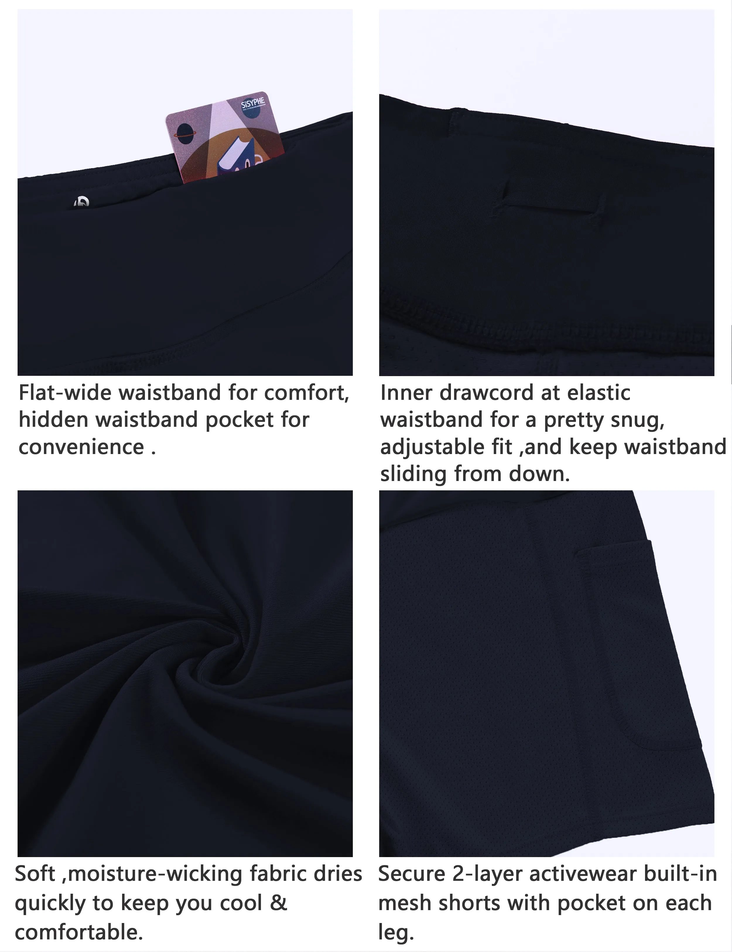 Athletic Tennis Golf Skort with Pocket Shorts darknavy_Tall Size