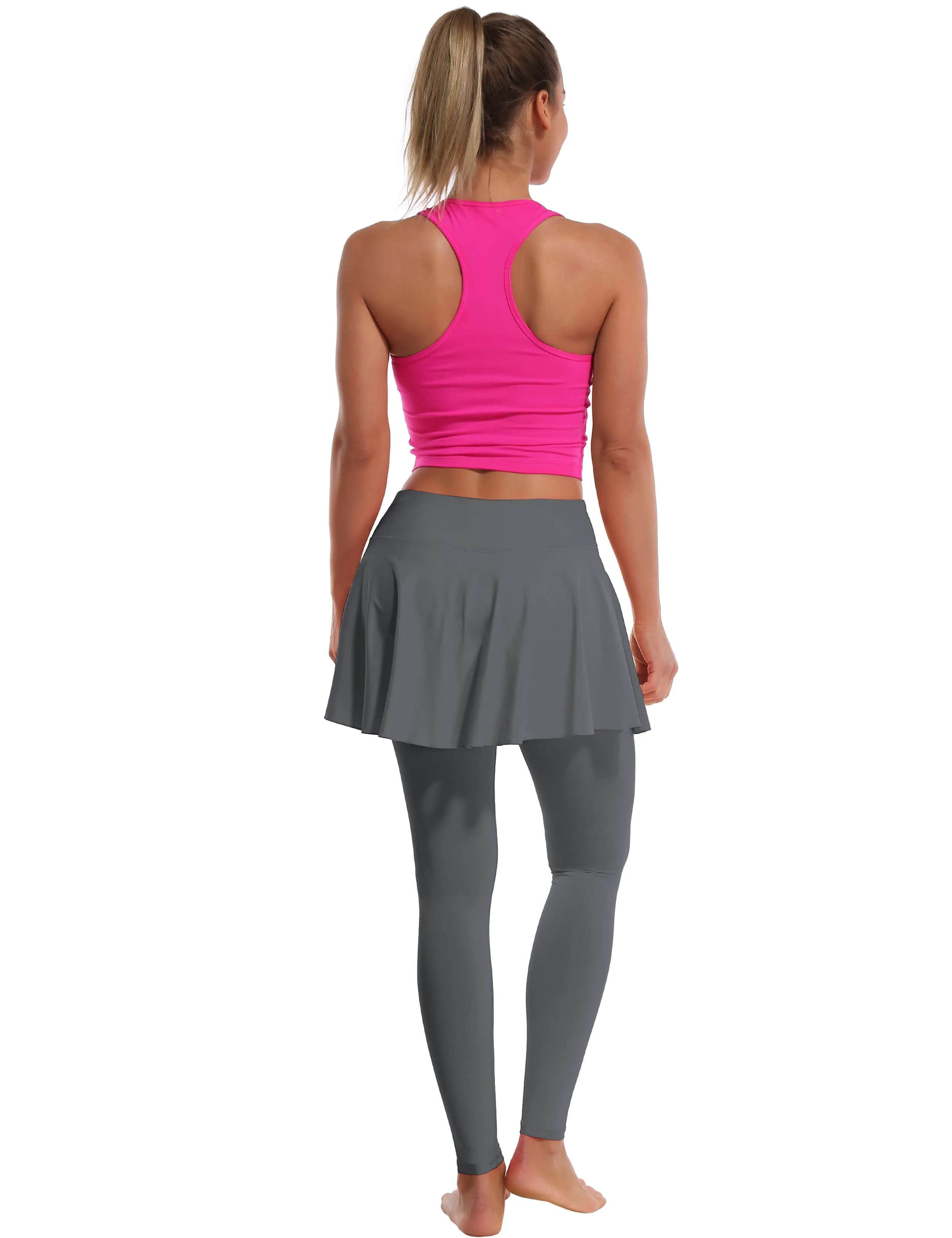 Athletic Tennis Golf Skort with Pocket Shorts gray_Pilates