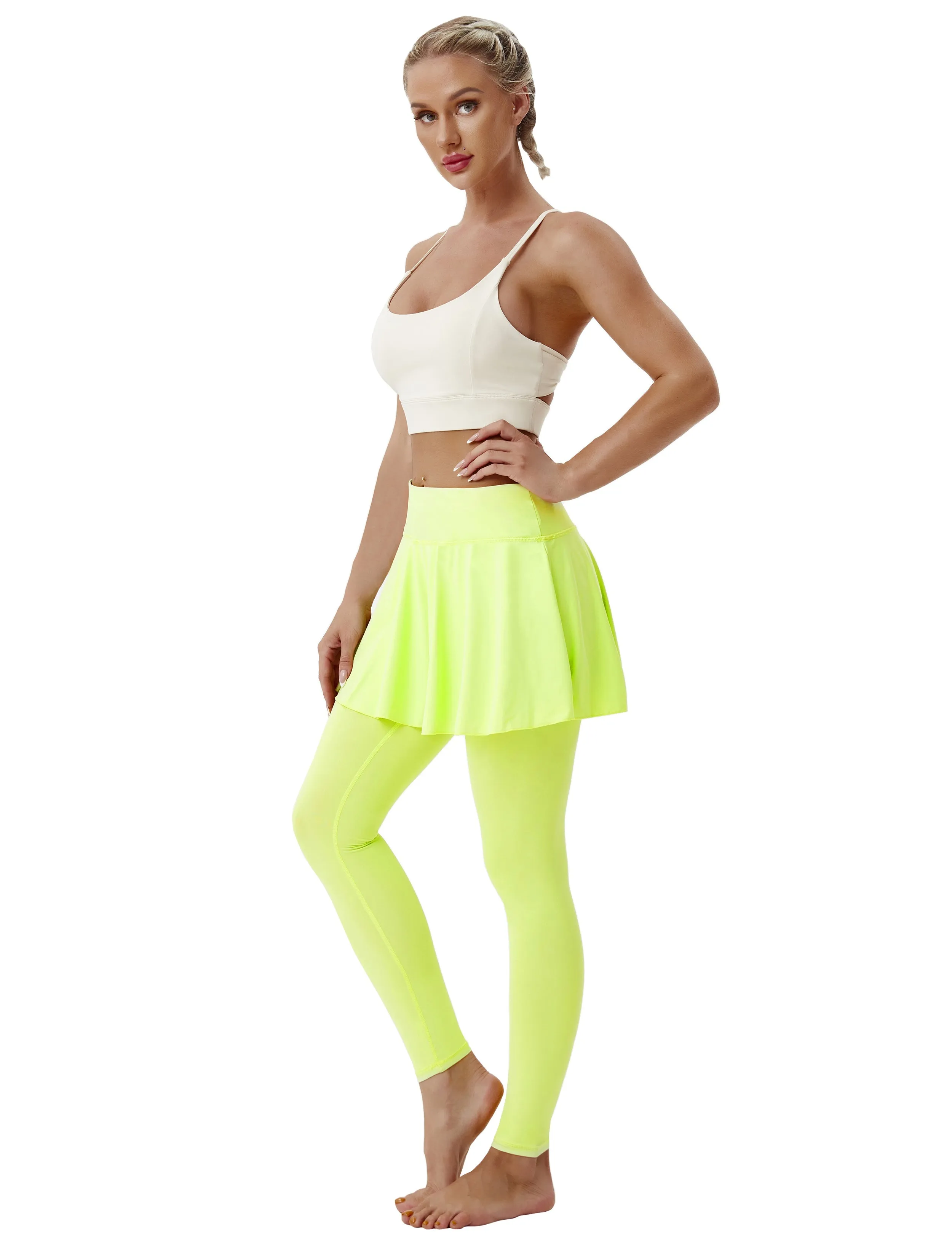 Athletic Tennis Golf Skort with Pocket Shorts neonyellow_Biking