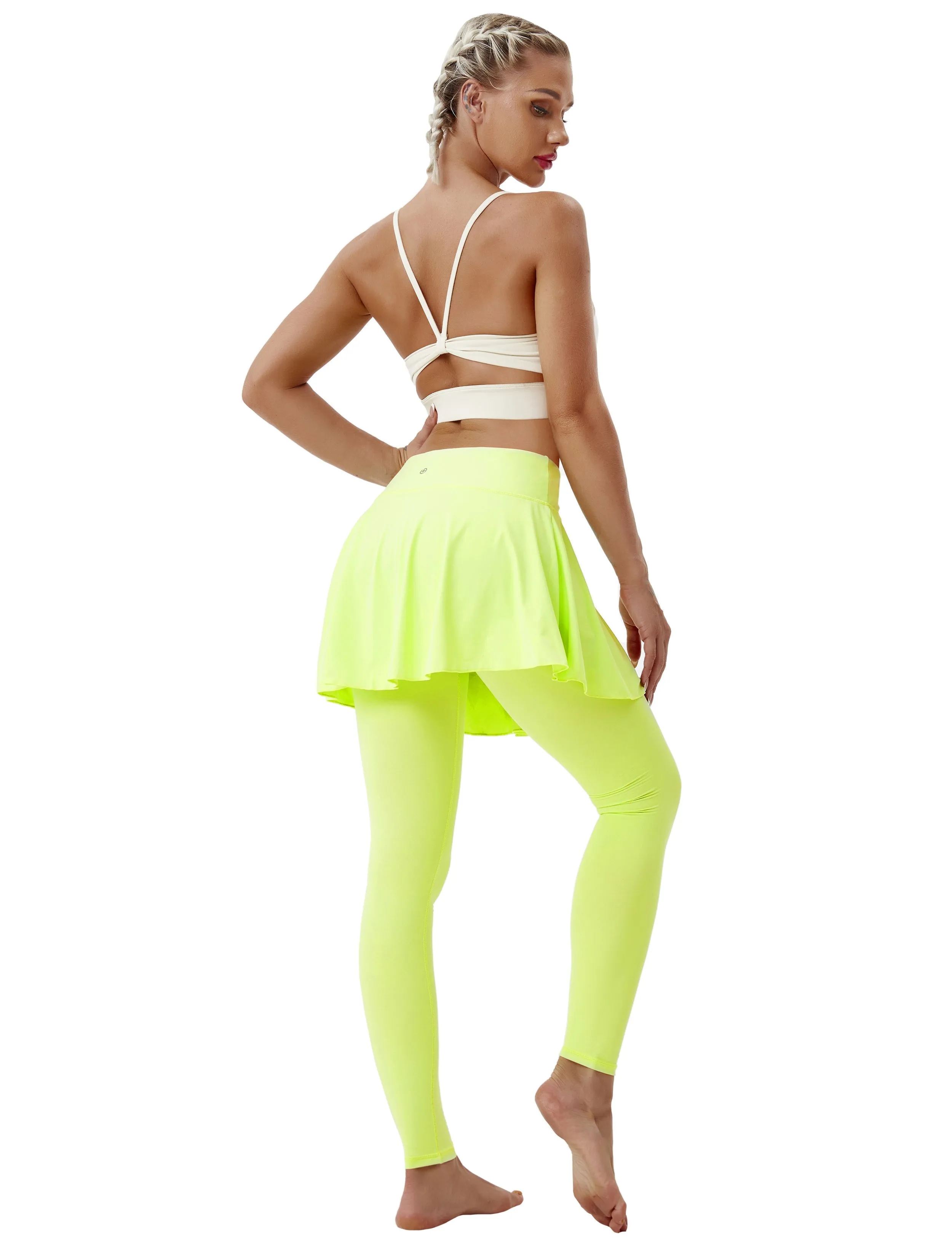 Athletic Tennis Golf Skort with Pocket Shorts neonyellow_Tall Size