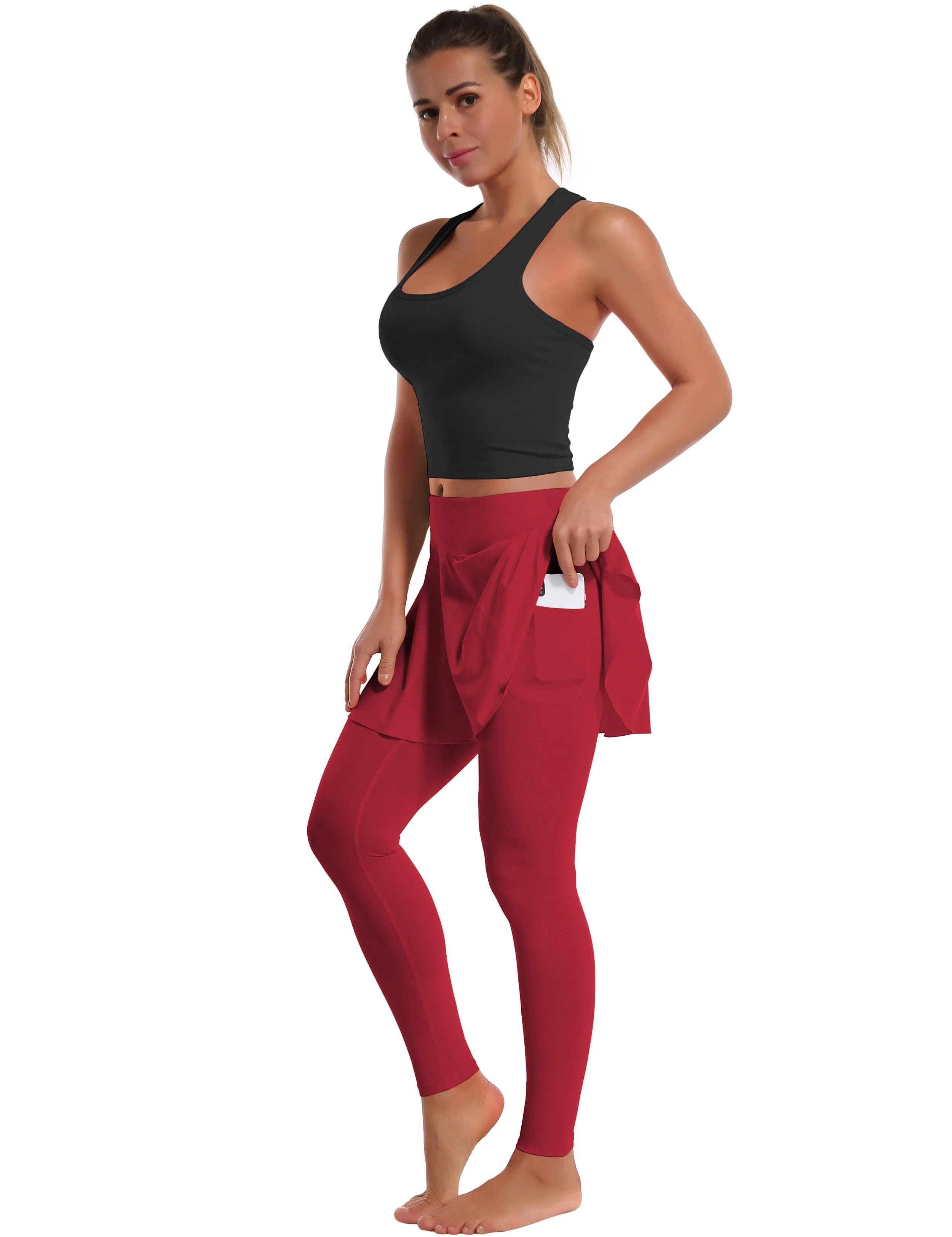 Athletic Tennis Golf Skort with Pocket Shorts rosecoral_Pilates