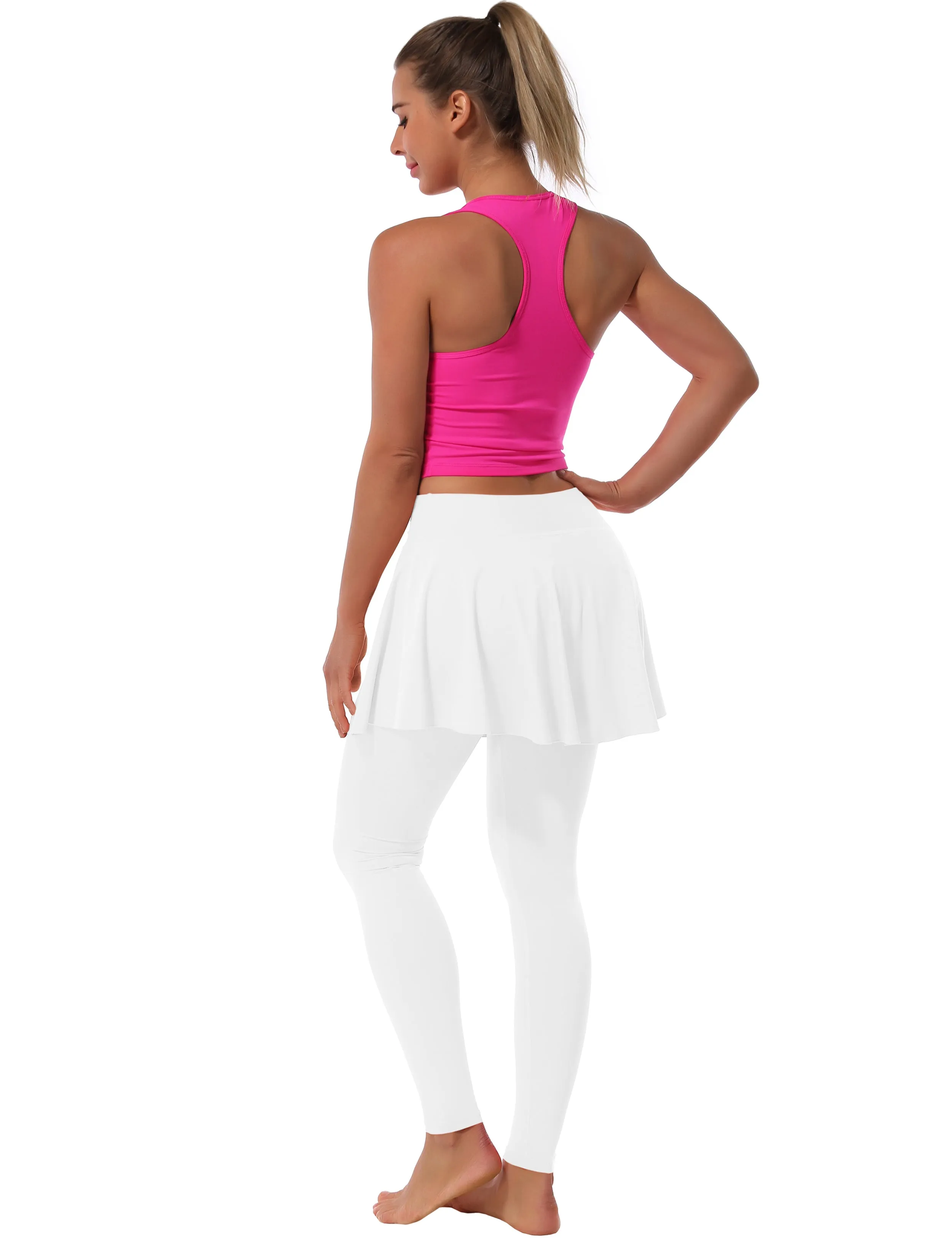 Athletic Tennis Golf Skort with Pocket Shorts white_Plus Size