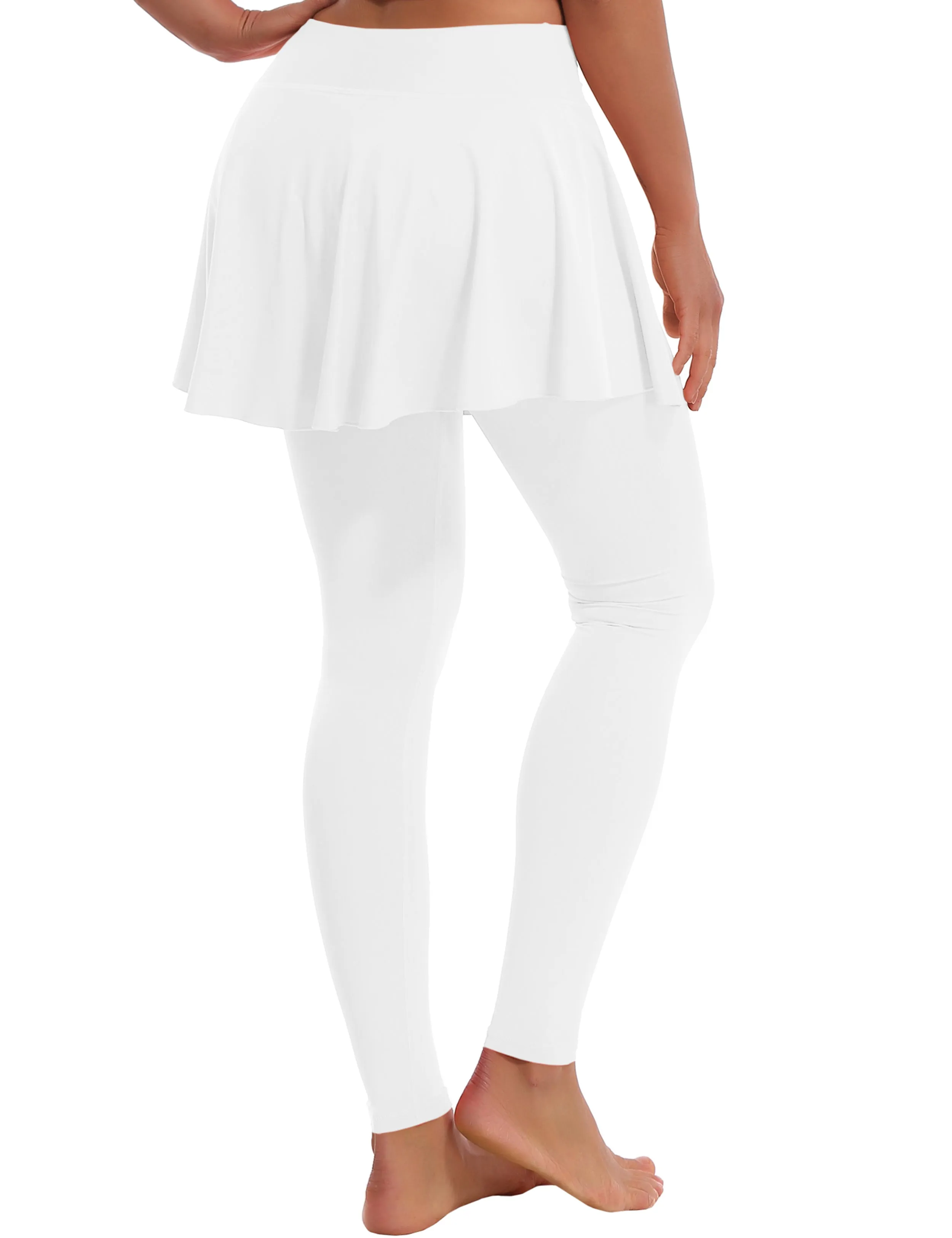 Athletic Tennis Golf Skort with Pocket Shorts white_Plus Size