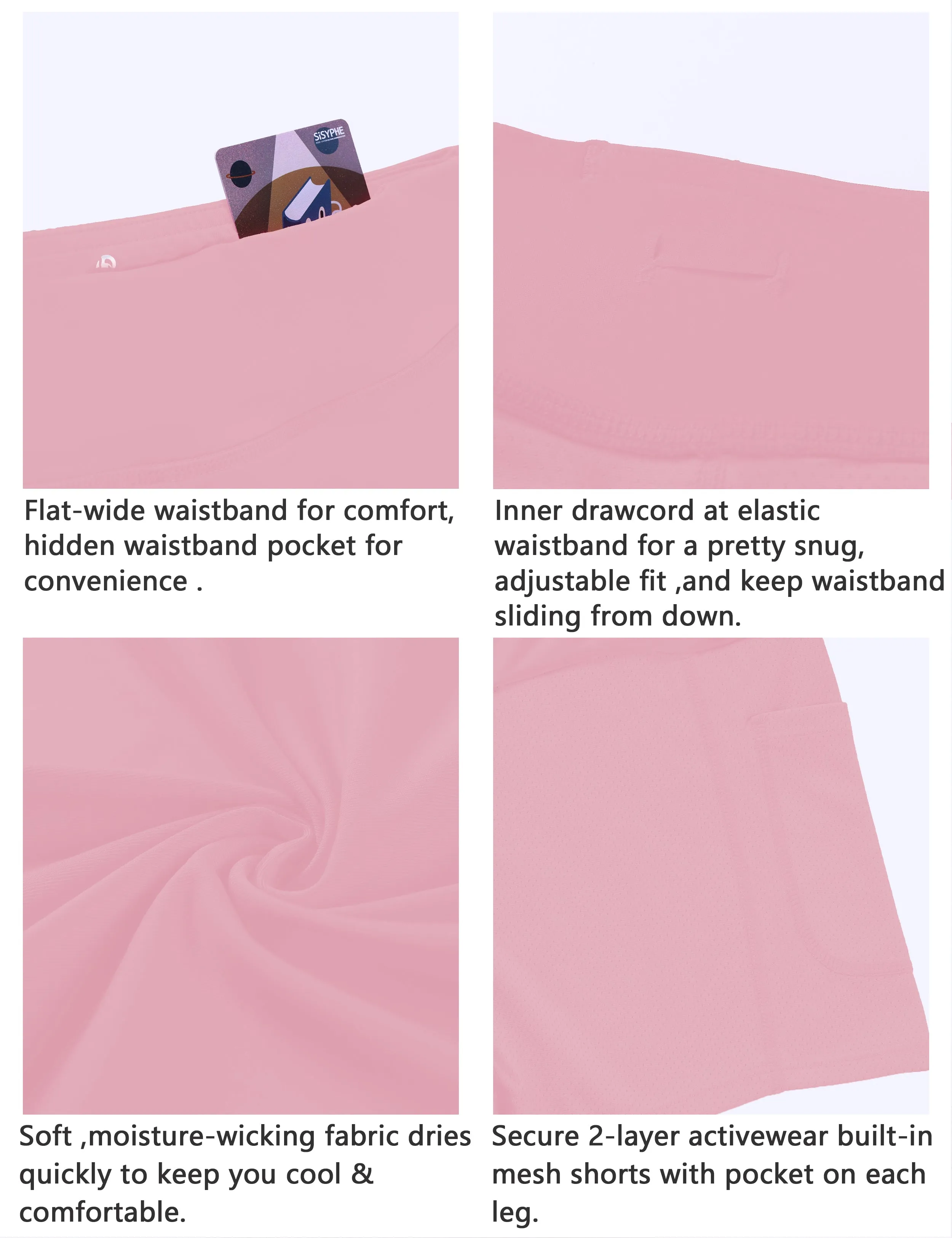 Athletic Tennis Golf Skort with Pockets Shorts lightpink_yogastudio