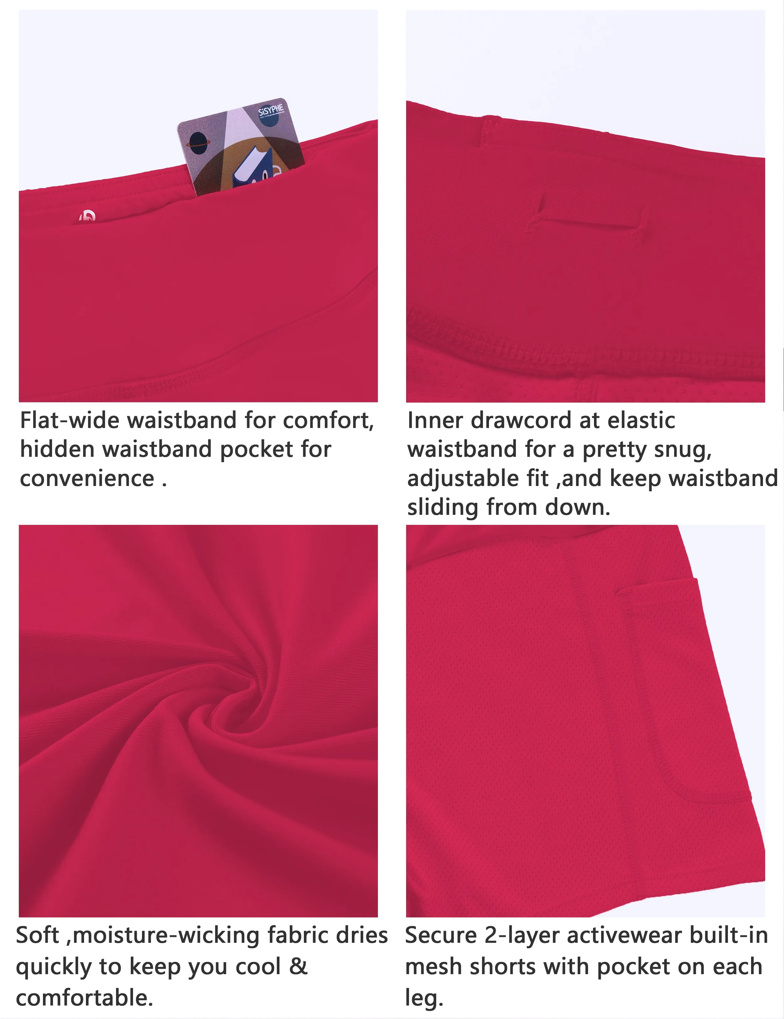 Athletic Tennis Golf Skort with Pockets Shorts rosecoral_Biking