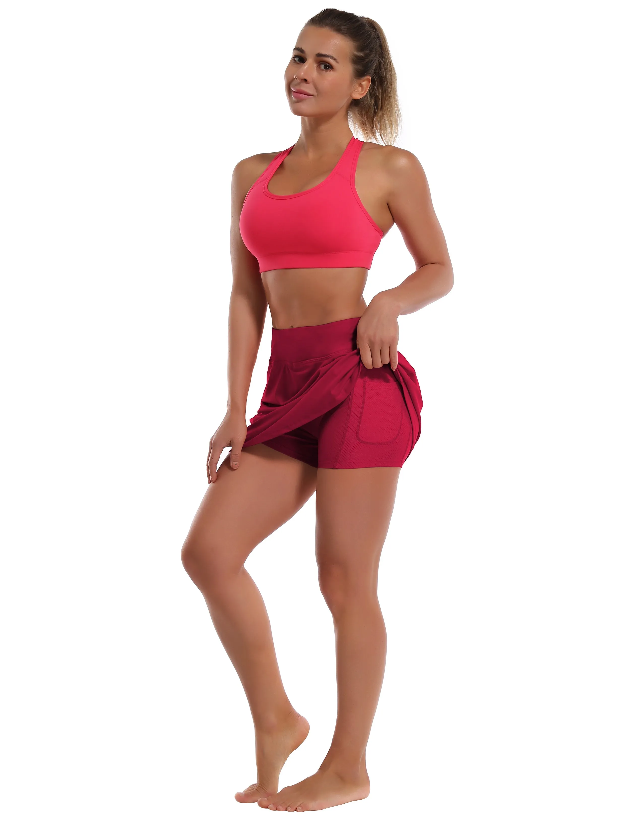 Athletic Tennis Golf Skort with Pockets Shorts rosecoral_yoga
