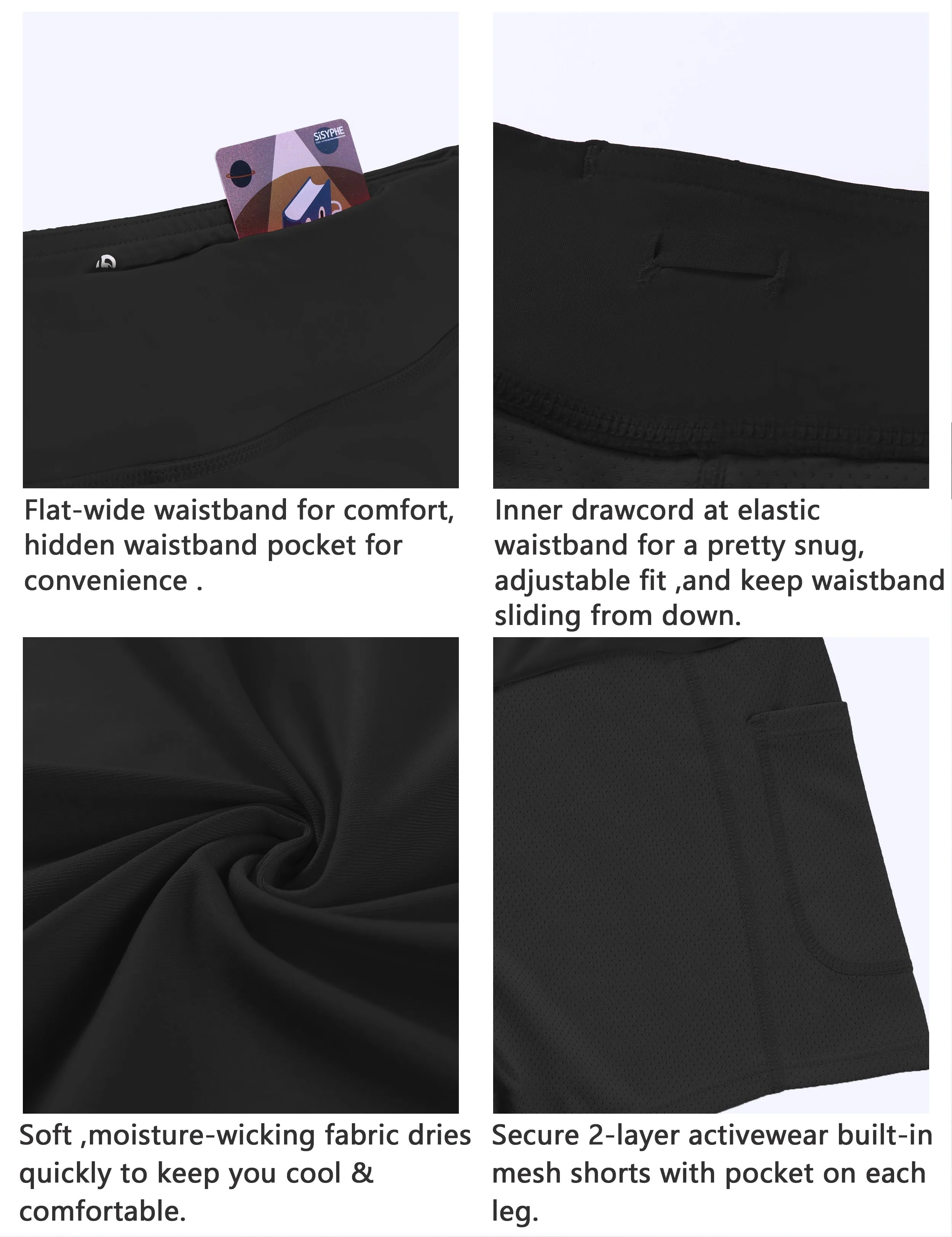 Athletic Tennis Golf Skort with Pockets Shorts shadowcharcoal_Biking