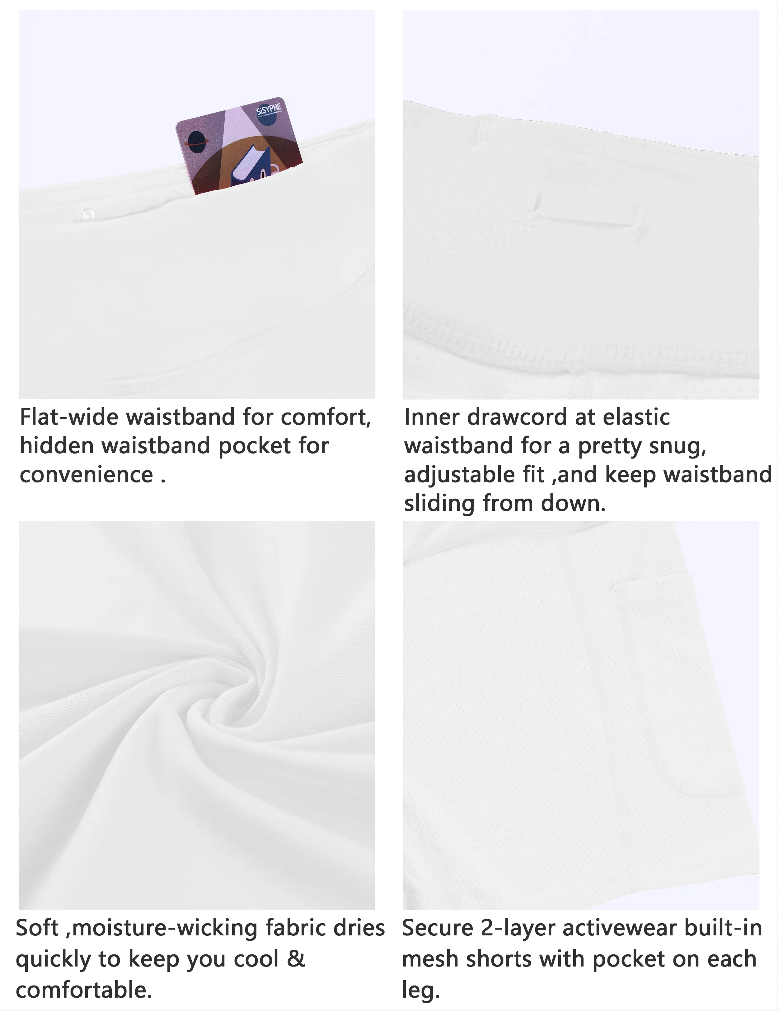 Athletic Tennis Golf Skort with Pockets Shorts white_Tall Size