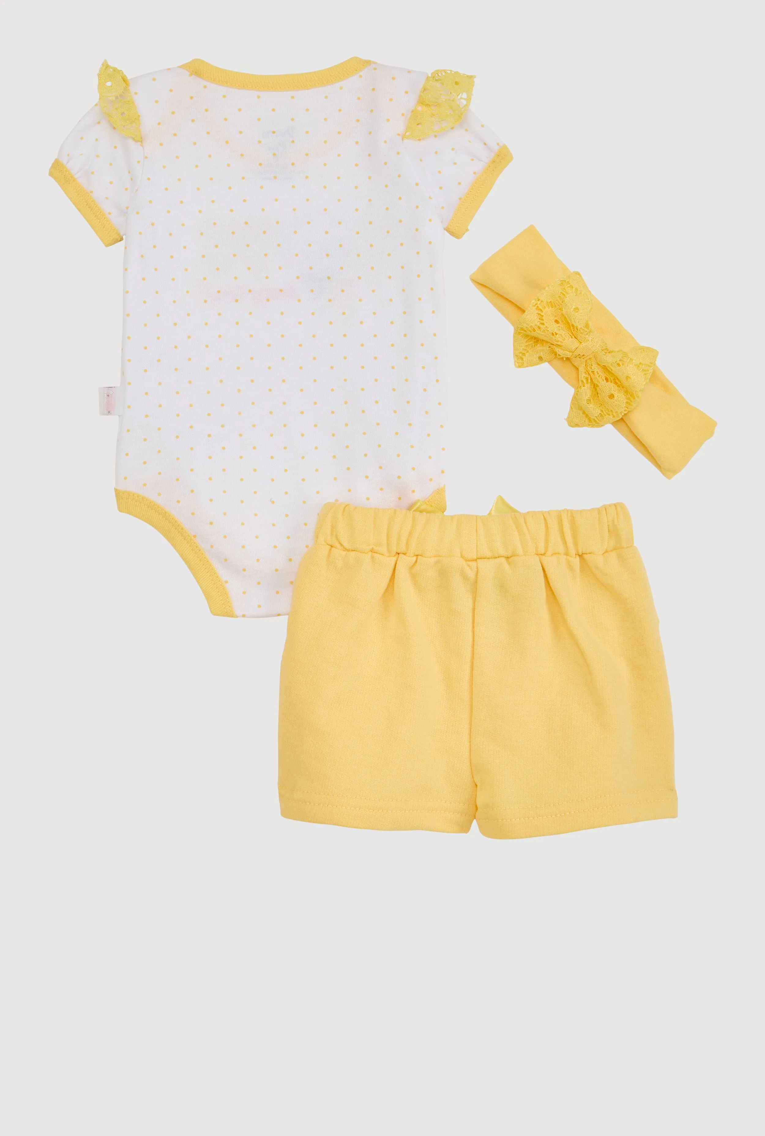 Baby Girls 0-9M Crochet Love Every Time Graphic Bodysuit and Shorts