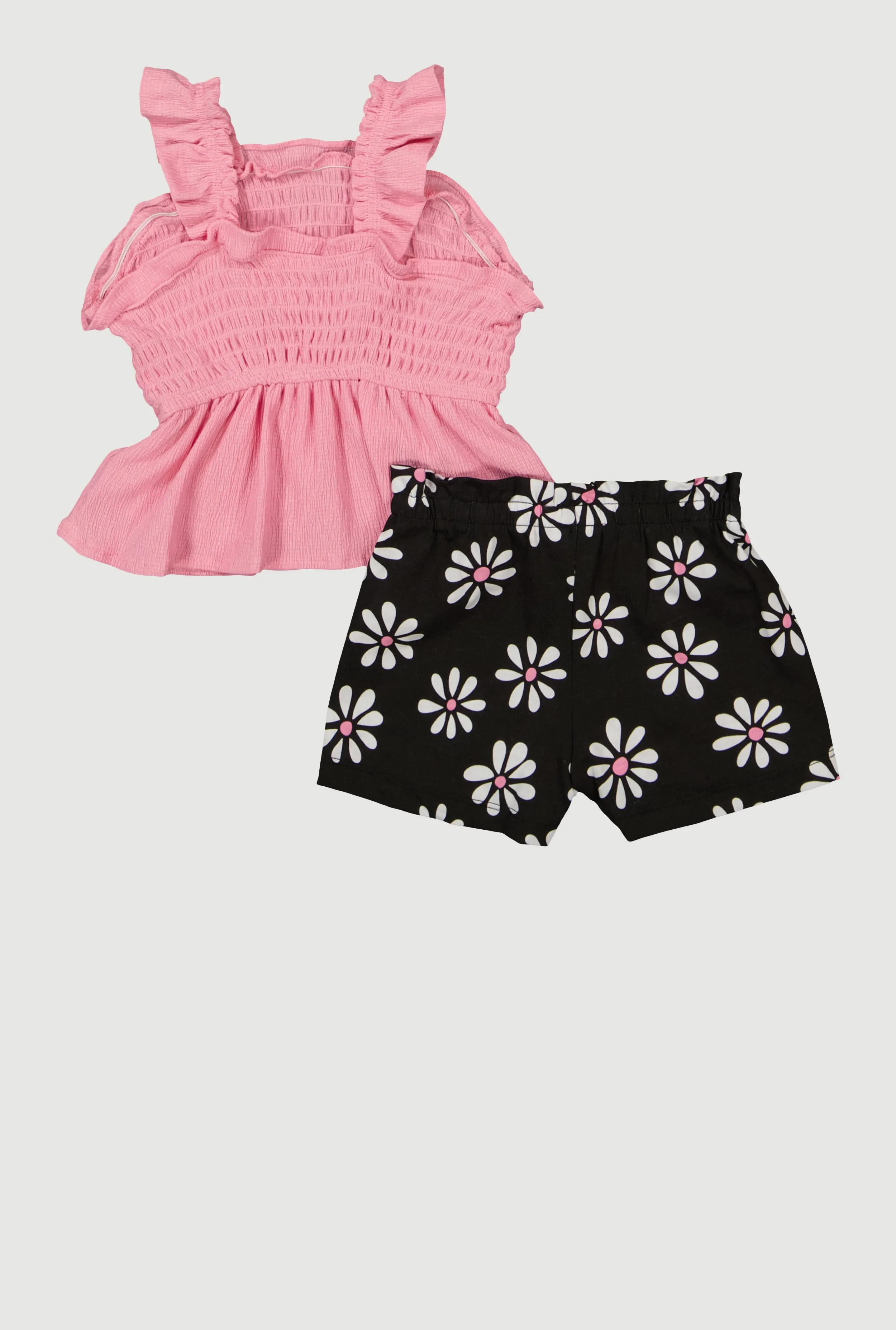 Baby Girls 12-24M Smocked Peplum Blouse and Flower Print Shorts