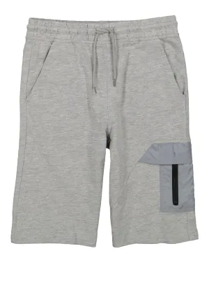 Boys French Terry Drawstring Zip Pocket Shorts