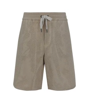 Brunello Cucinelli Drawstring Perforated Shorts