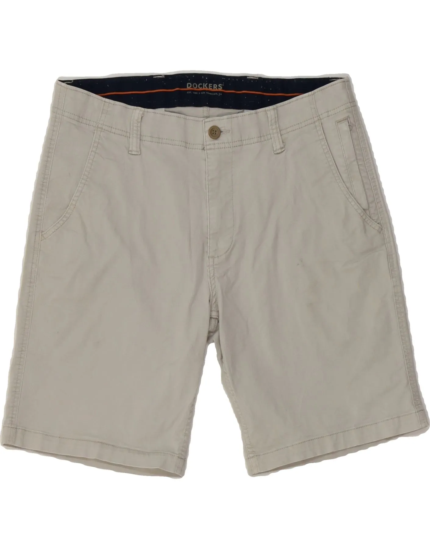 DOCKERS Mens Chino Shorts W34 Large Grey Cotton
